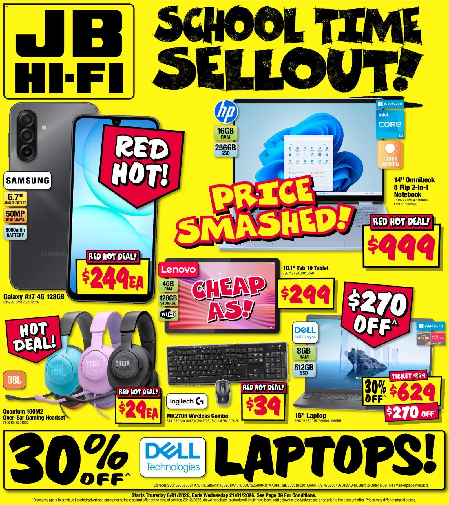 JB Hi-Fi catalogue - valid from 08.01.2026 | Page: 1 | Products: Battery, Notebook, Headset, Screen