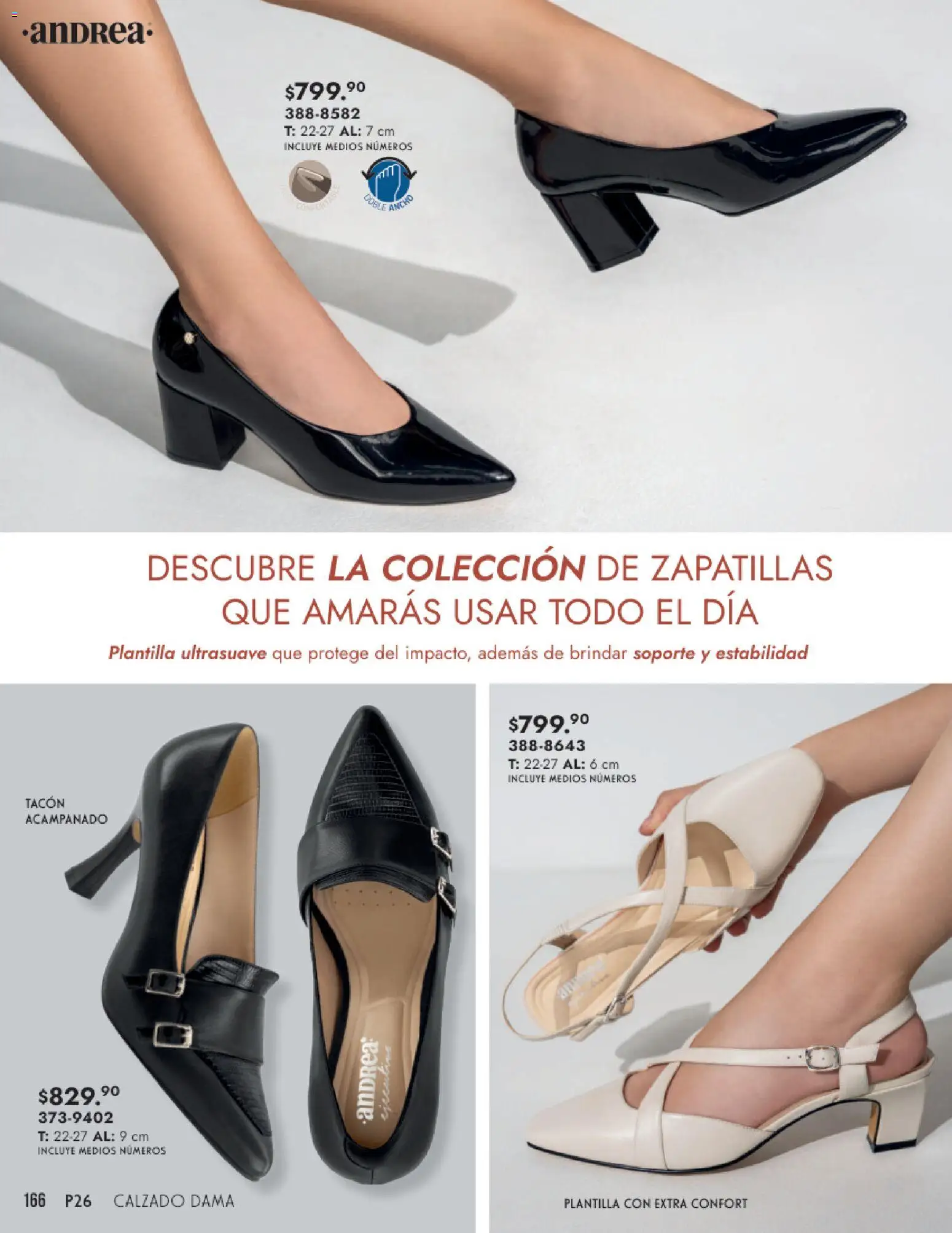 Nuevas ofertas de Andrea válidas en toda la República Mexicana desde el 25.01.2026. ¡Encuentra las mejores ofertas en Andrea catálogo Calzado Dama! | Página: 166 | Productos: Zapatillas