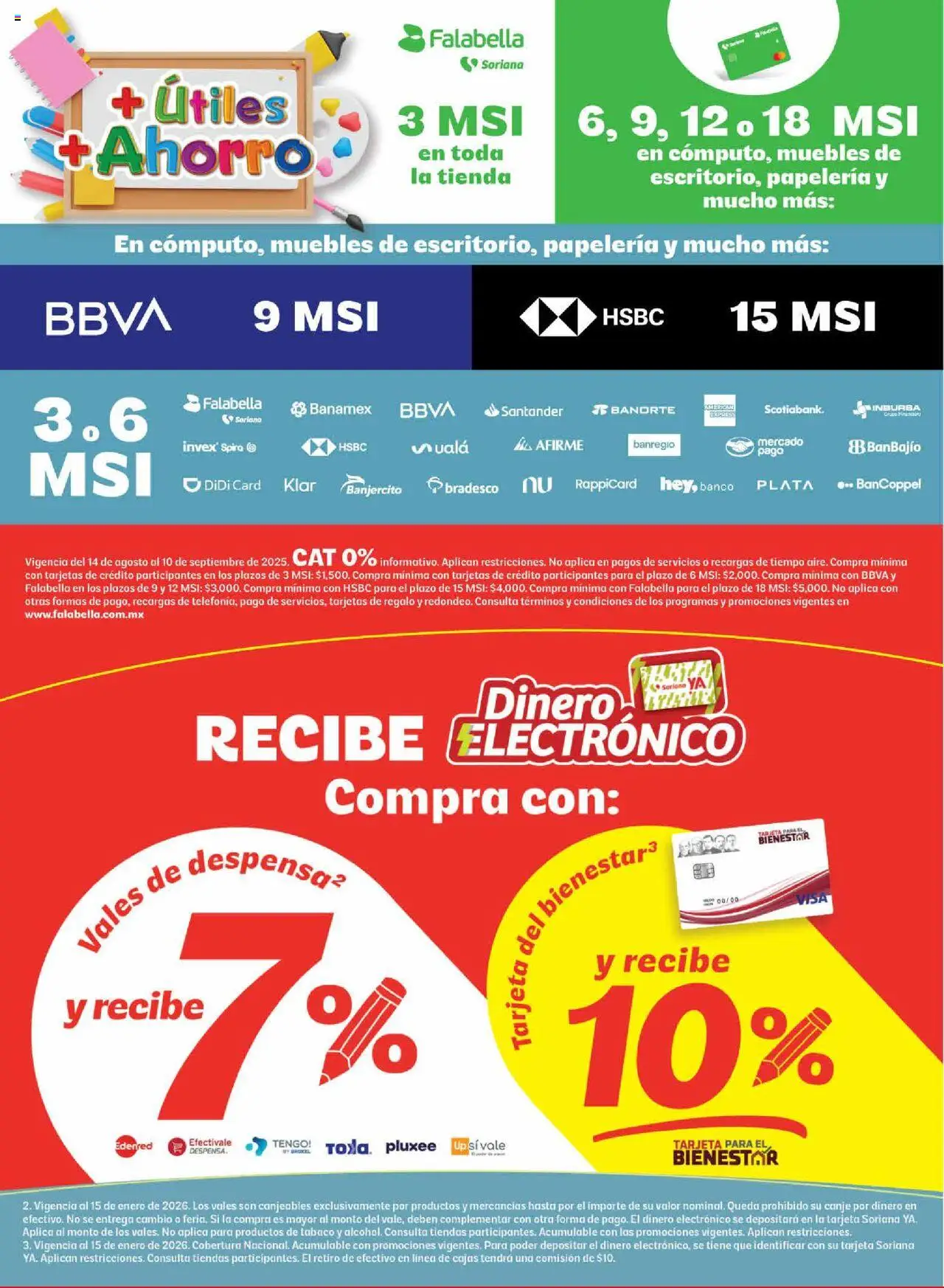 Nuevas ofertas de Soriana válidas en toda la República Mexicana desde el 14.08.2025. ¡Encuentra las mejores ofertas en Soriana - Más Útiles más Ahorro Mercado Nacional! | Página: 2 | Productos: Banco, Despensa