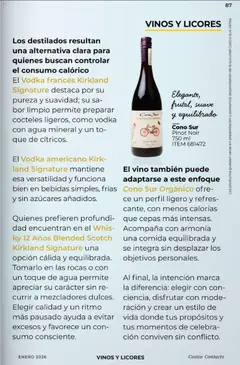 Vista previa de Vodka francés Kirkland Signature, Vodka francés Kirkland Signature destaca por su pureza y suavidad; su sabor limpio permite preparar cocteles ligeros, como vodka con agua mineral y un toque de cítricos., nuevo folleto de la tienda, válido en México a partir del 01.01.2026 | Página: 87