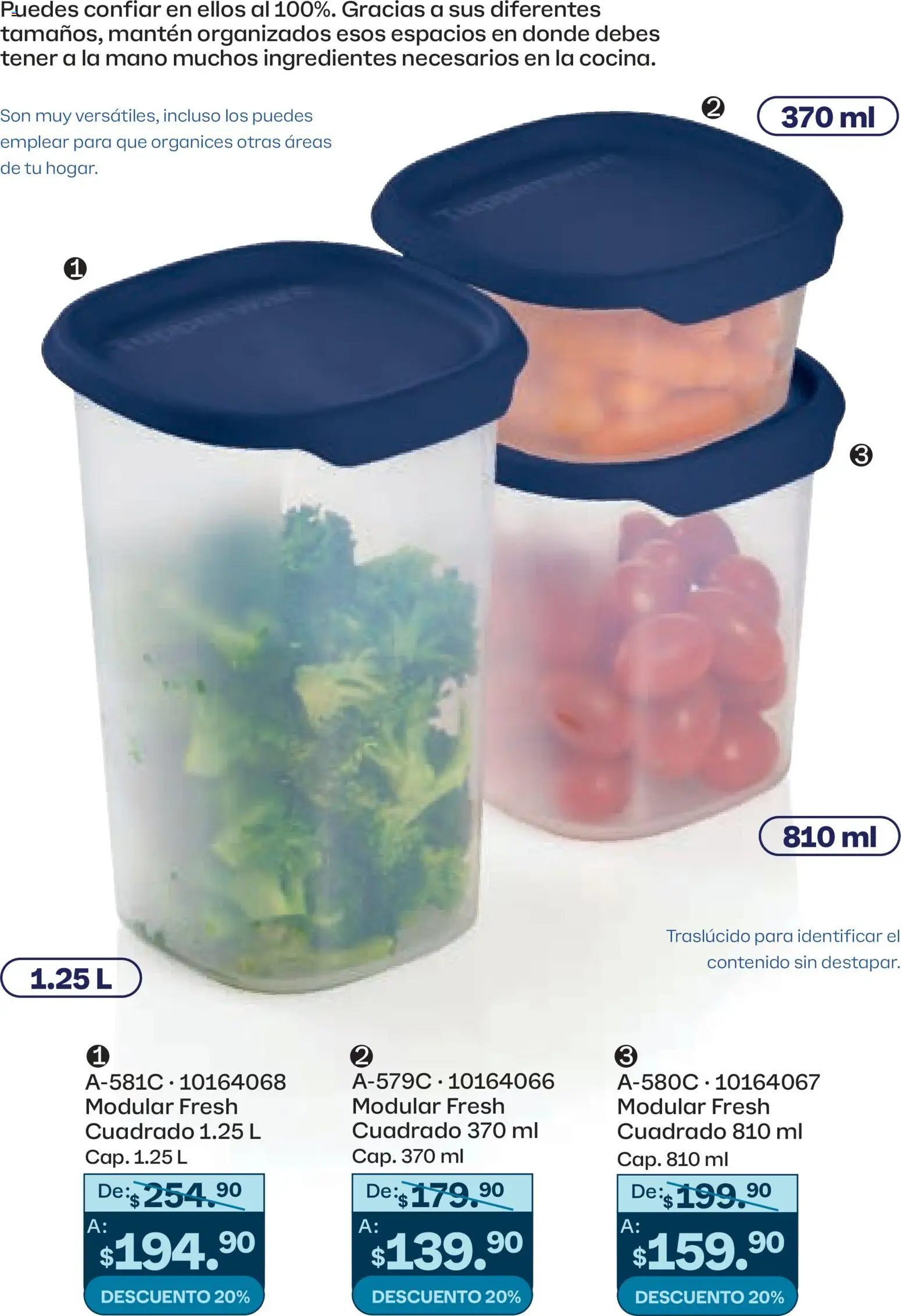 Nuevas ofertas de Tupperware válidas en toda la República Mexicana desde el 23.03.2026. ¡Encuentra las mejores ofertas en Tupperware catálogo! | Página: 61 | Productos: Modular