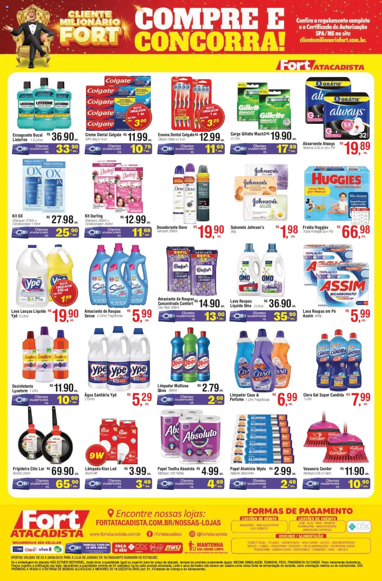 Fort Atacadista Folheto - válido de 25.08.2025 | Página: 4 | Produtos: Lâmpada, Enxaguante bucal, Creme dental, Amaciante