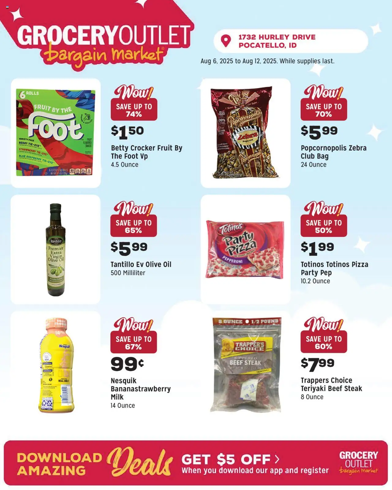 Grocery Outlet Weekly - ID - valid from 06.08.2025 | Page: 2 | Products: Milk, Oil, Pizza, Bag