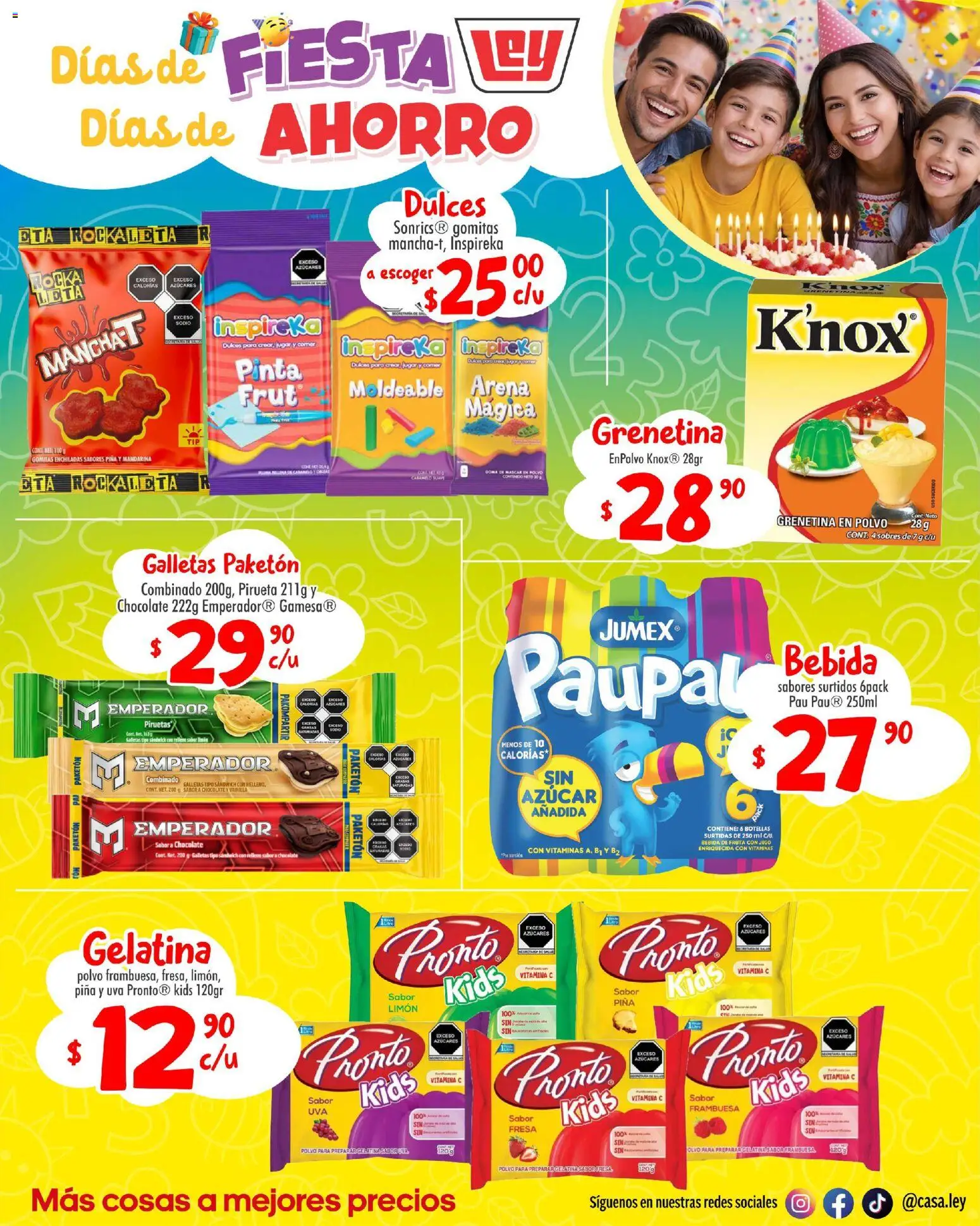 Nuevas ofertas de Casa Ley válidas en toda la República Mexicana desde el 26.04.2026. ¡Encuentra las mejores ofertas en Casa Ley folleto Casa Ley folleto Frontera suple Dia del Niño! | Página: 4 | Productos: Gelatina, Uva, Vitaminas, Gomitas