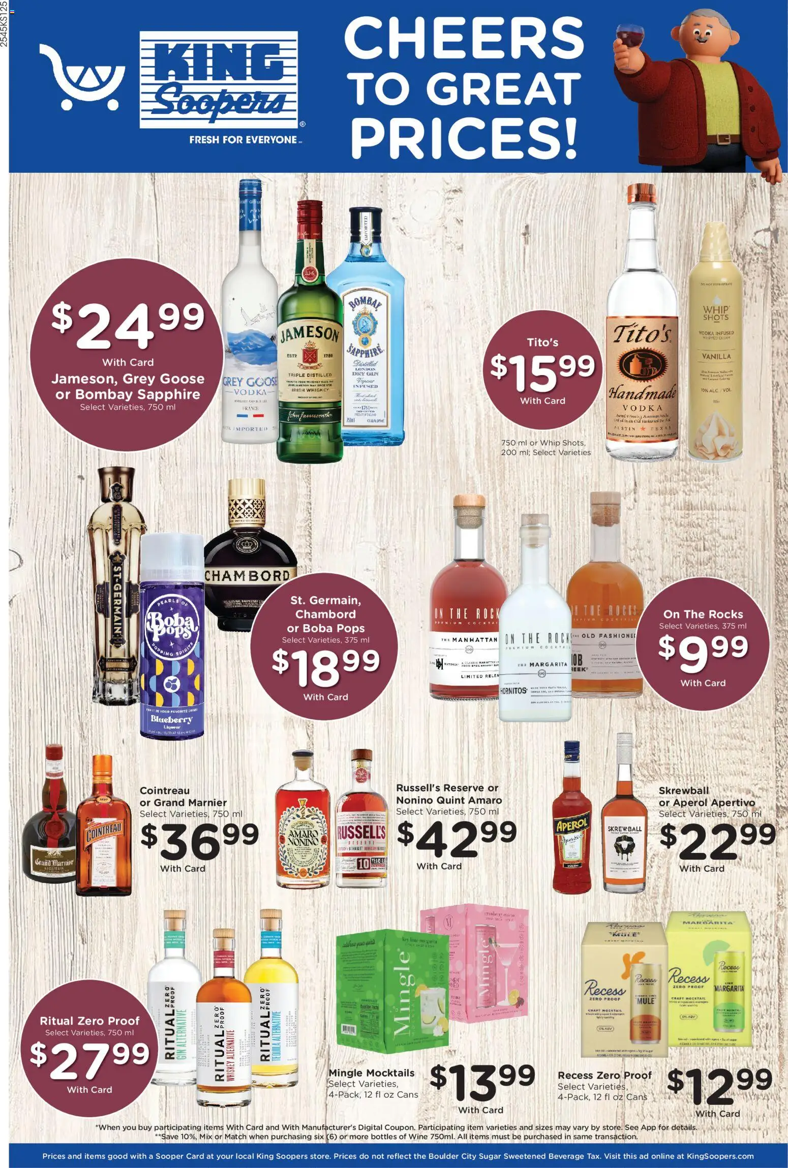 King Soopers Adult Beverage - valid from 17.12.2025 | Page: 1 | Products: Wine, Gin, Vodka, Whiskey