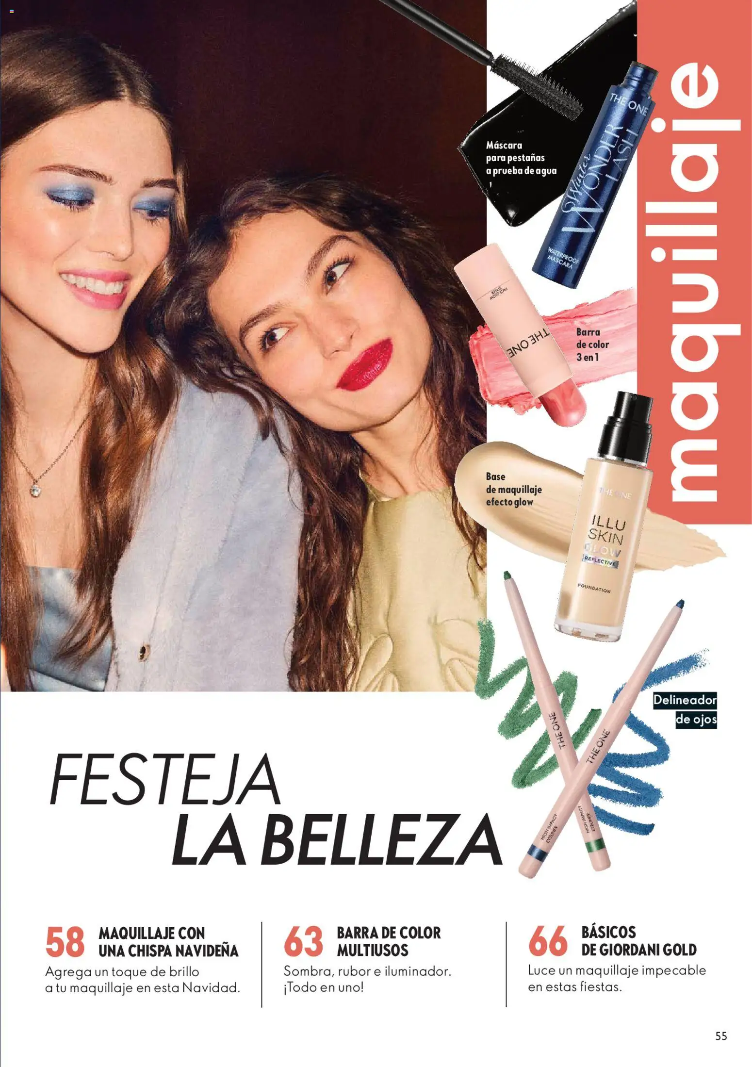 Catálogo Oriflame válido desde 06.12.2025 | Página: 55 | Productos: Máscara, Delineador, Maquillaje, Rubor