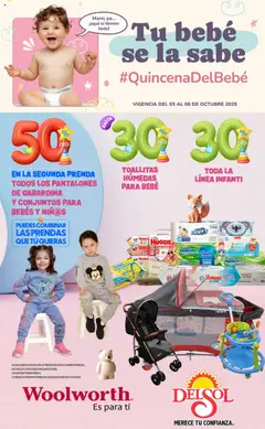 Vista previa de Del Sol y Woolworth - Catálogo Quincena del Bebé Accesorios, nuevo folleto de la tienda, válido en México a partir del 03.10.2025