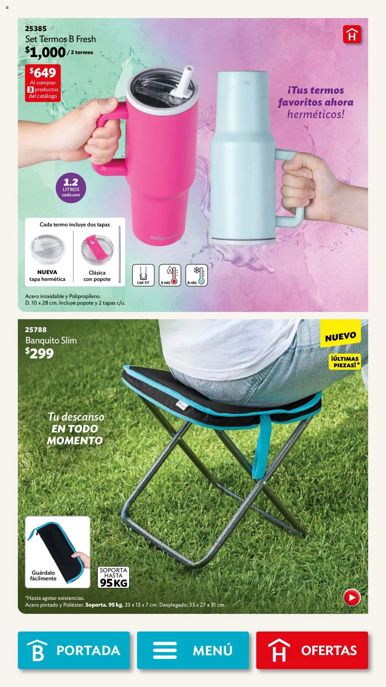 Nuevas ofertas de Betterware válidas en toda la República Mexicana desde el 01.09.2025. ¡Encuentra las mejores ofertas en Betterware - Campaña 9 2025! | Página: 109 | Productos: Termo, Banquito