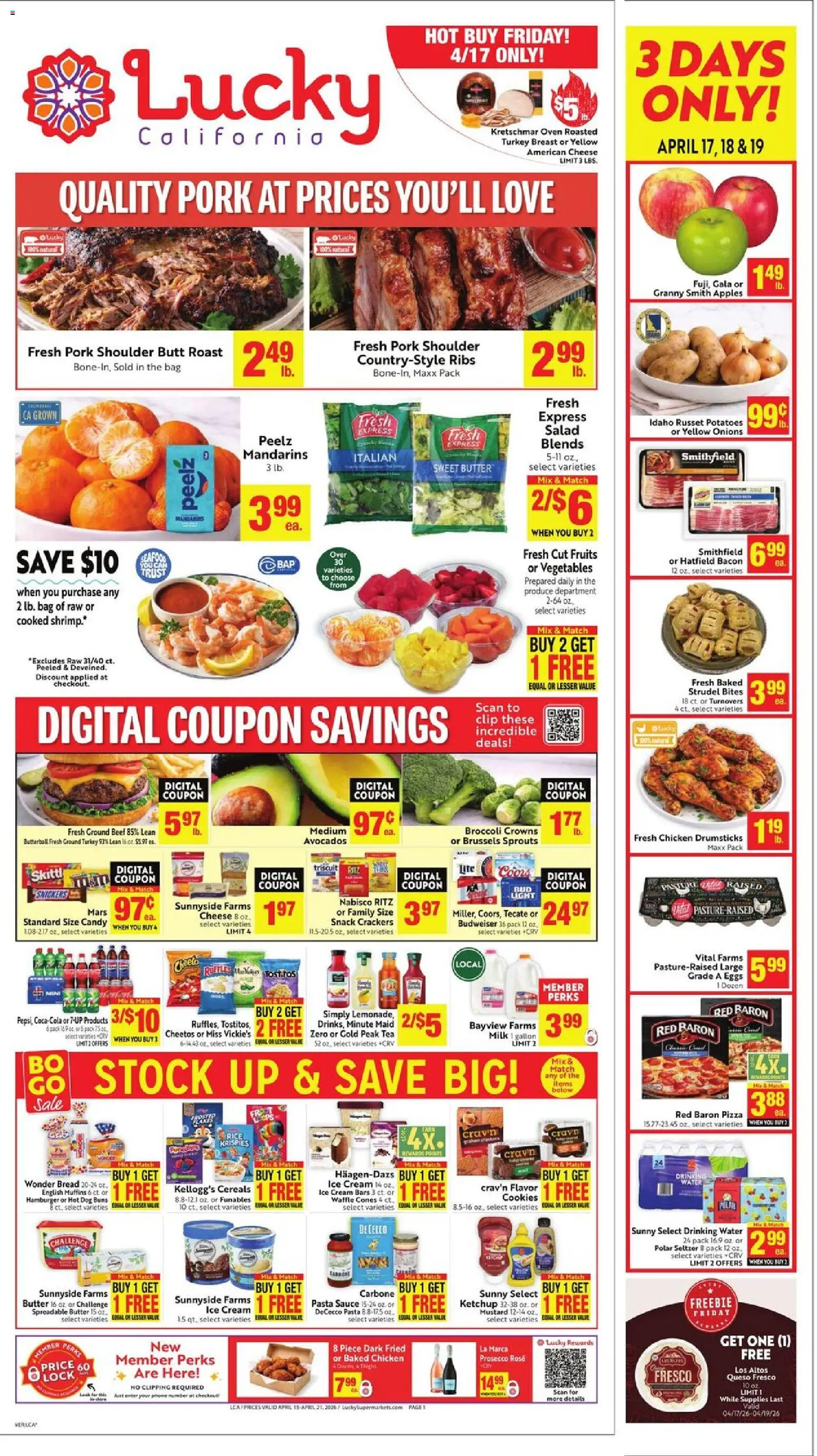 Lucky Supermarkets Weekly - valid from 15.04.2026 | Page: 1 | Products: Butter, Cheese, Ketchup, Sauce