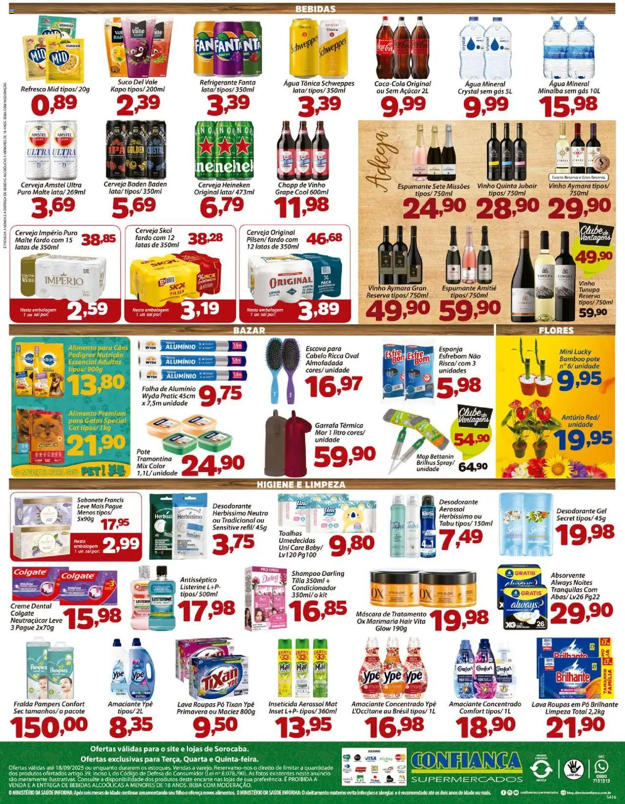 Confiança Folheto - válido de 16.09.2025 | Página: 4 | Produtos: Cerveja Heineken, Refrigerante, Creme dental, Absorvente