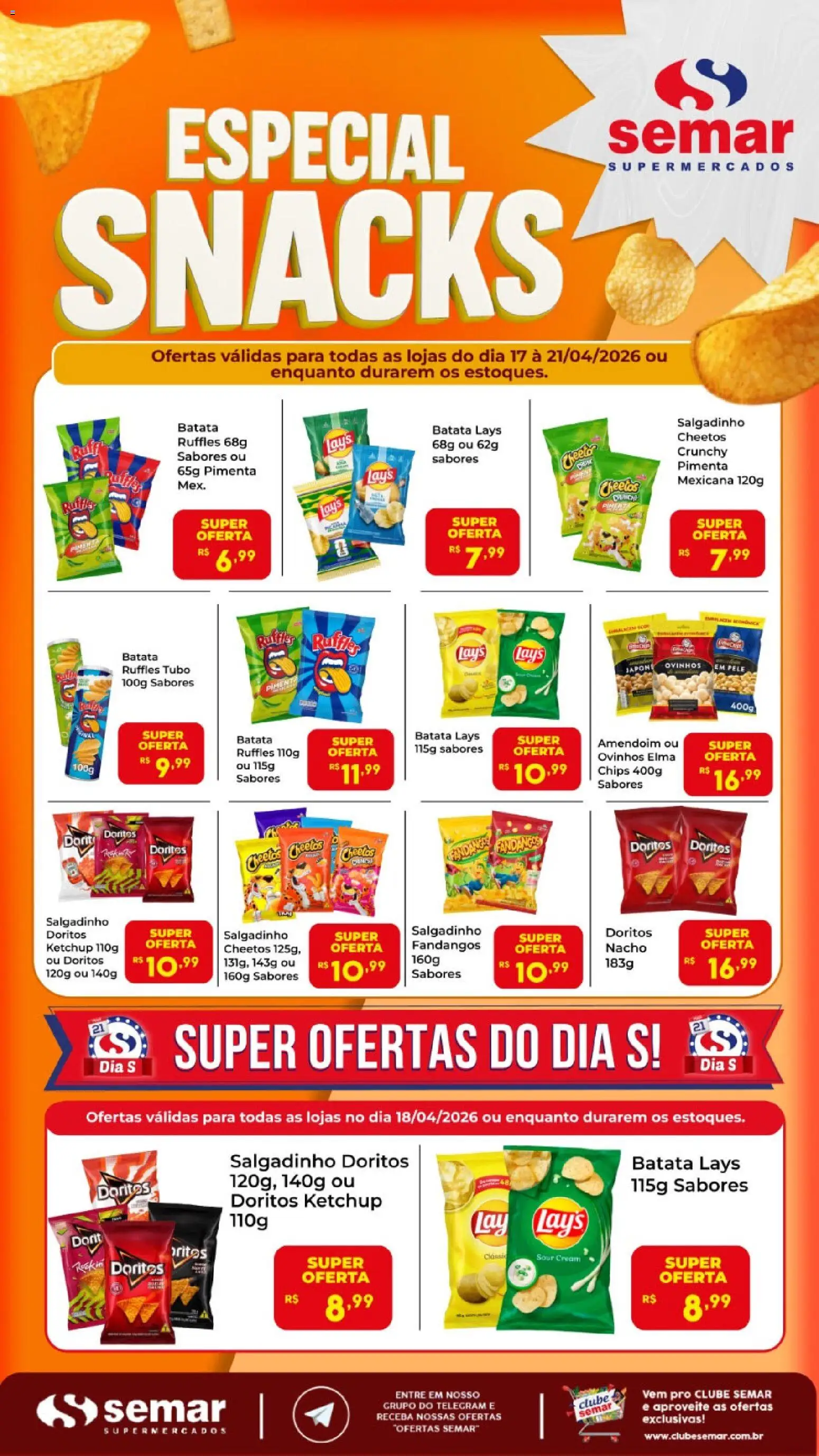 Semar Supermercado Folheto - válido de 17.04.2026 | Página: 1 | Produtos: Amendoim, Pimenta, Ketchup, Cheetos