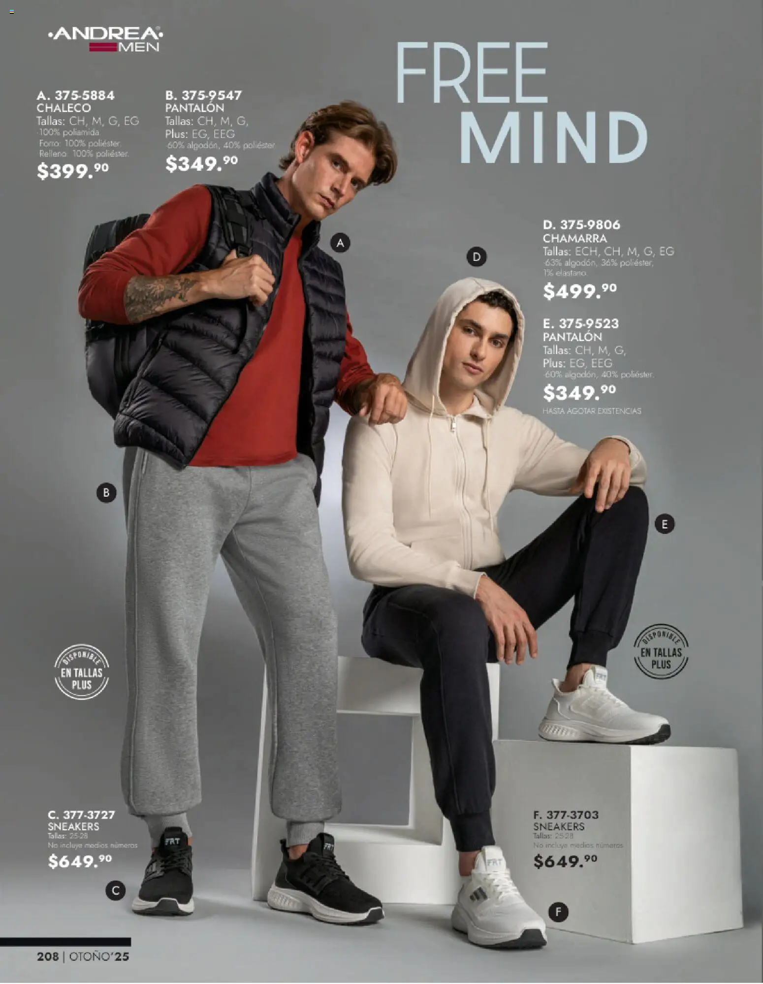 Nuevas ofertas de Andrea válidas en toda la República Mexicana desde el 26.11.2025. ¡Encuentra las mejores ofertas en Andrea catálogo Vestir Caballero otoño! | Página: 46 | Productos: Chaleco, Chamarra