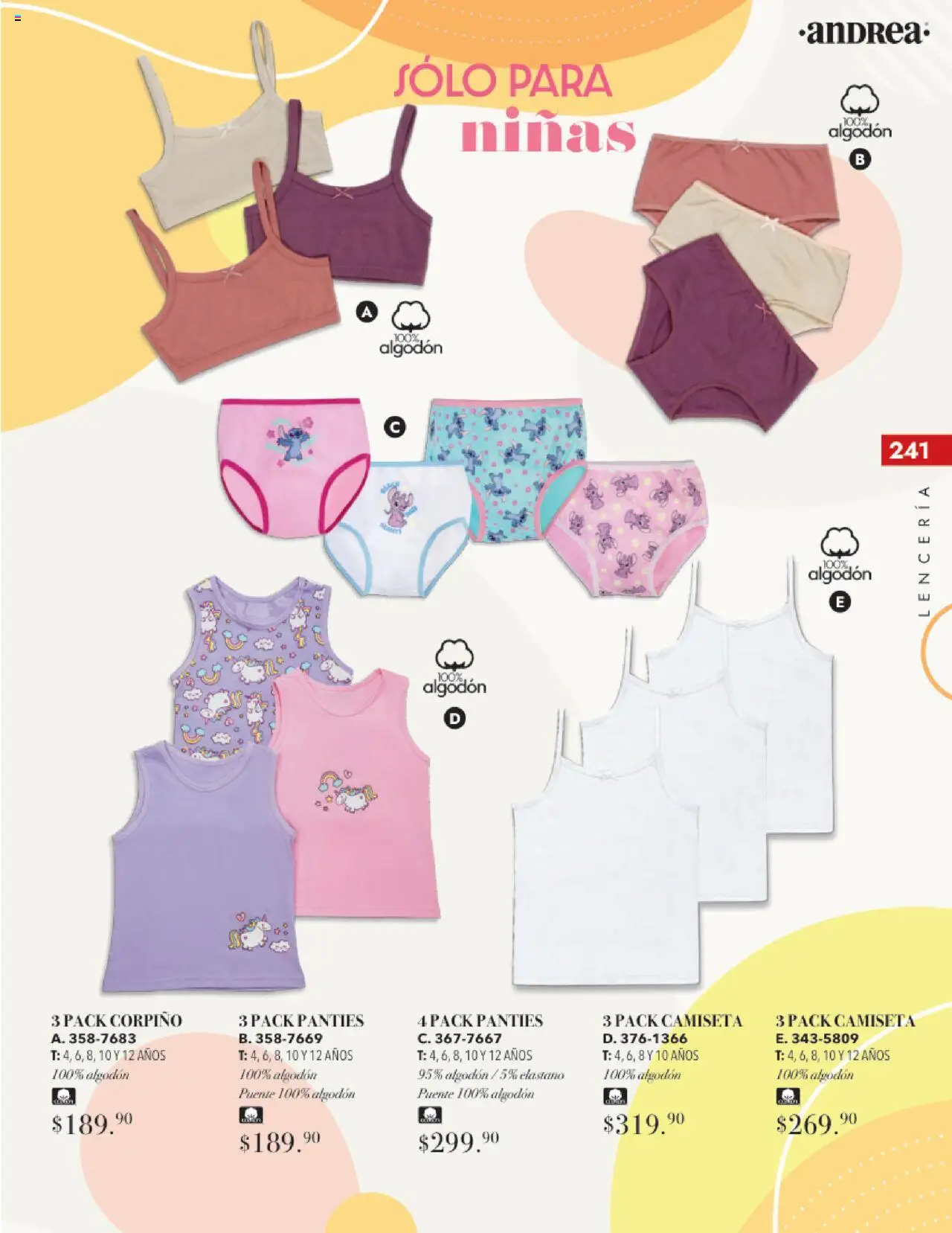 Nuevas ofertas de Andrea válidas en toda la República Mexicana desde el 17.08.2025. ¡Encuentra las mejores ofertas en Andrea - Catálogo Tropical Otoño / Invierno! | Página: 241 | Productos: Algodón, Corpiño, Lenceria, Camiseta