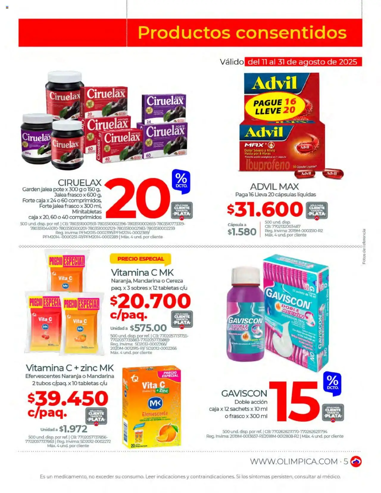 Olímpica revista - valida desde el 01.08.2025 | Página: 5 | Productos: Frasco, Caja