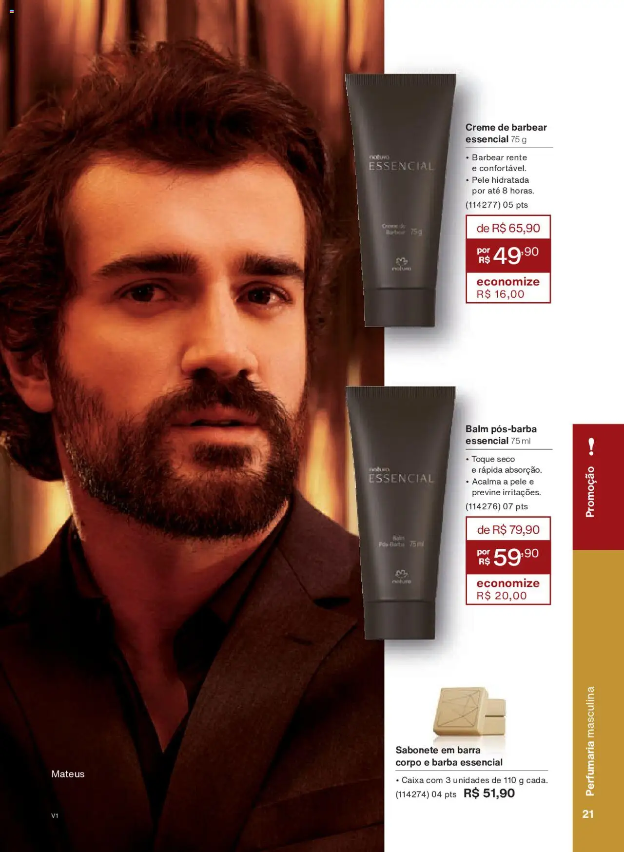 Natura Folheto - válido de 18.08.2025 | Página: 21 | Produtos: Caixa, Creme, Sabonete, Creme de barbear