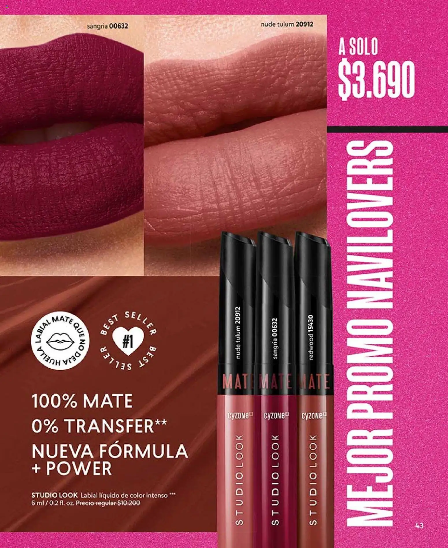 Catálogo CyZone Campaña 18 │ válido desde el 01.12.2025 | Página: 43 | Productos: Mate, Labial