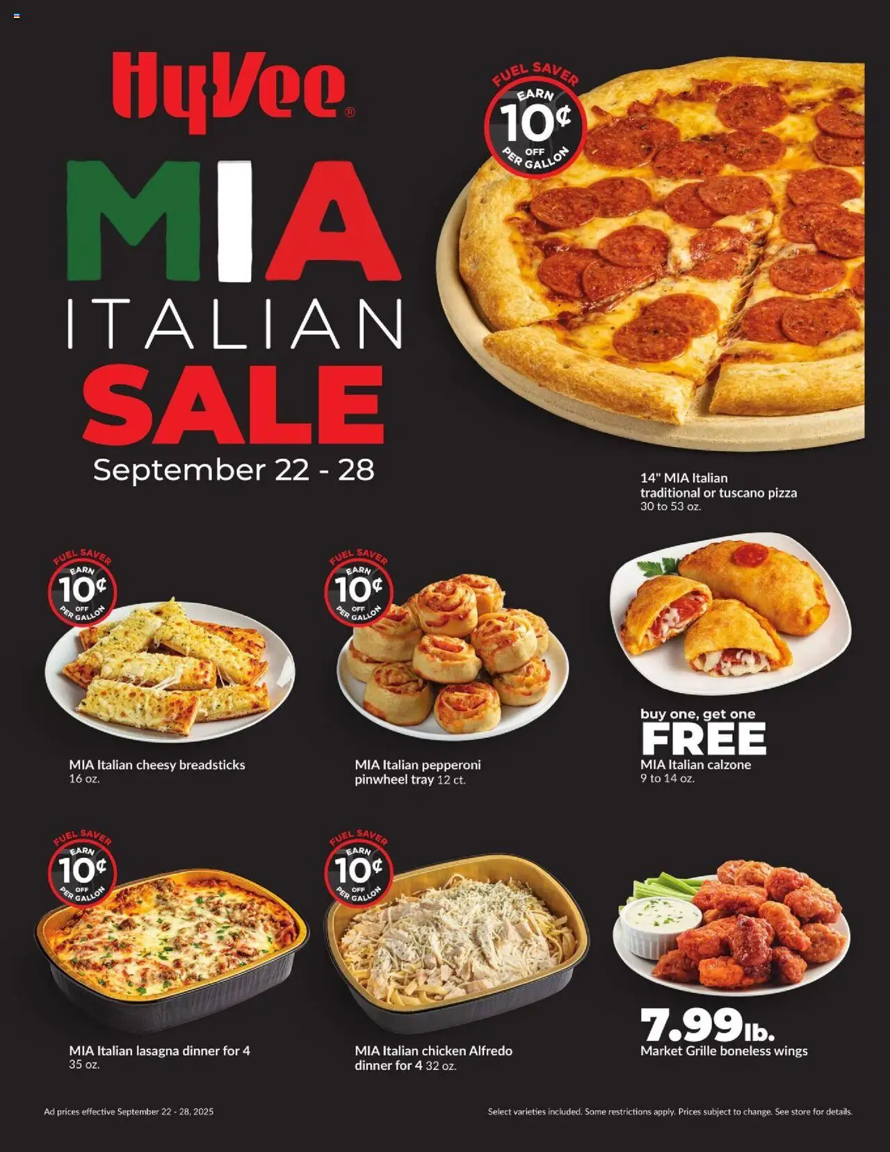 HyVee Mia Italian Sale - valid from 22.09.2025 | Page: 1 | Products: Pizza
