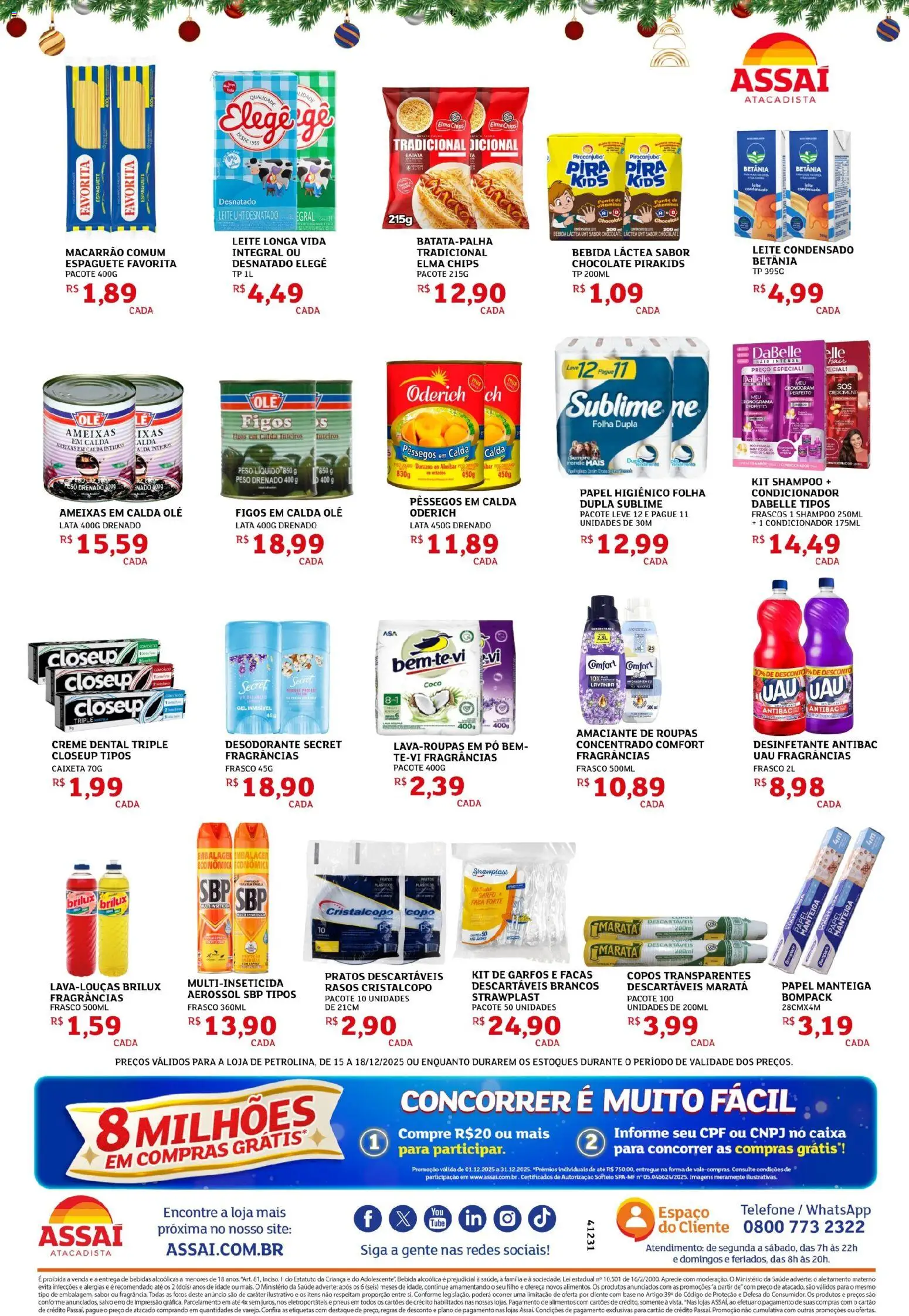 Assaí Atacadista Folheto - válido de 15.12.2025 | Página: 4 | Produtos: Coco, Amaciante de roupas, Telefone, Leite condensado