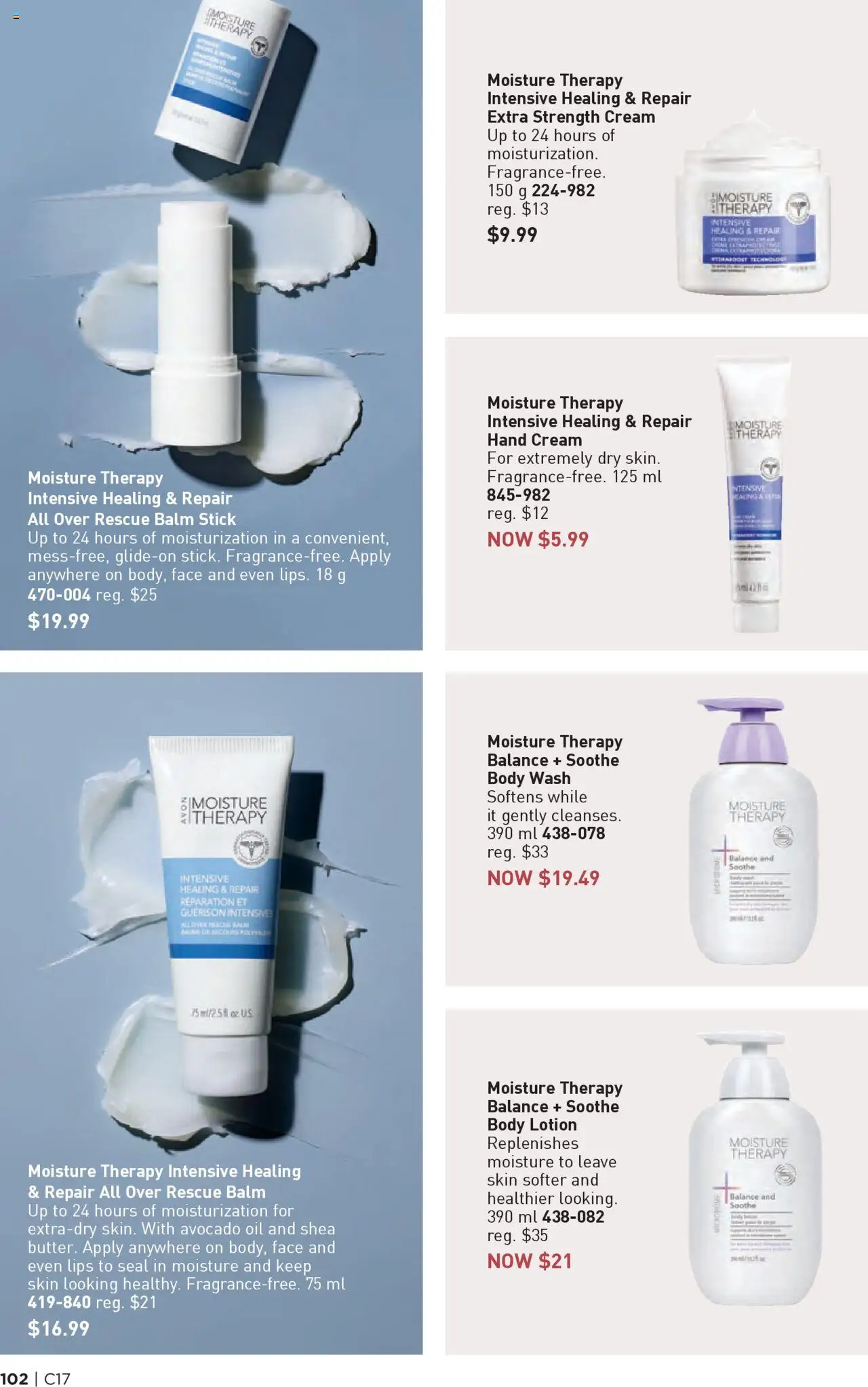 Avon flyer valid from 14.08.2025 | Page: 102 | Products: Cream, Body lotion, Hand cream, Body wash
