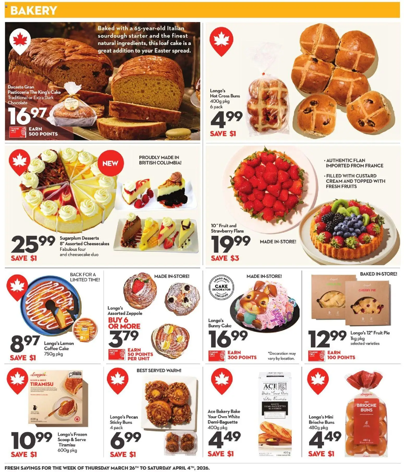 Longo's flyer valid from 26.03.2026 | Page: 9 | Products: Cream, Bakery, Coffee, Chocolate