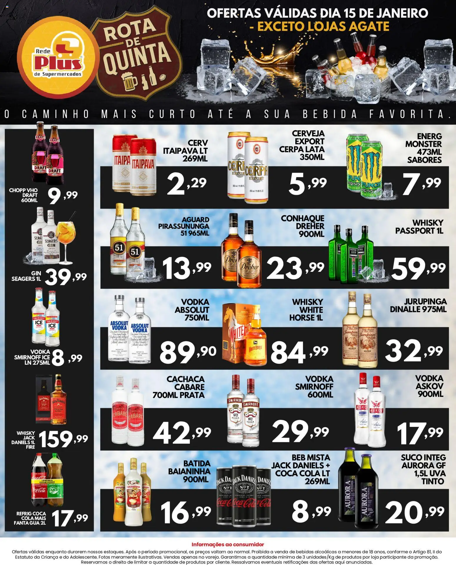 Rede Plus Supermercados Folheto - válido de 14.01.2026 | Página: 4 | Produtos: Fanta, Whisky, Cola, Suco