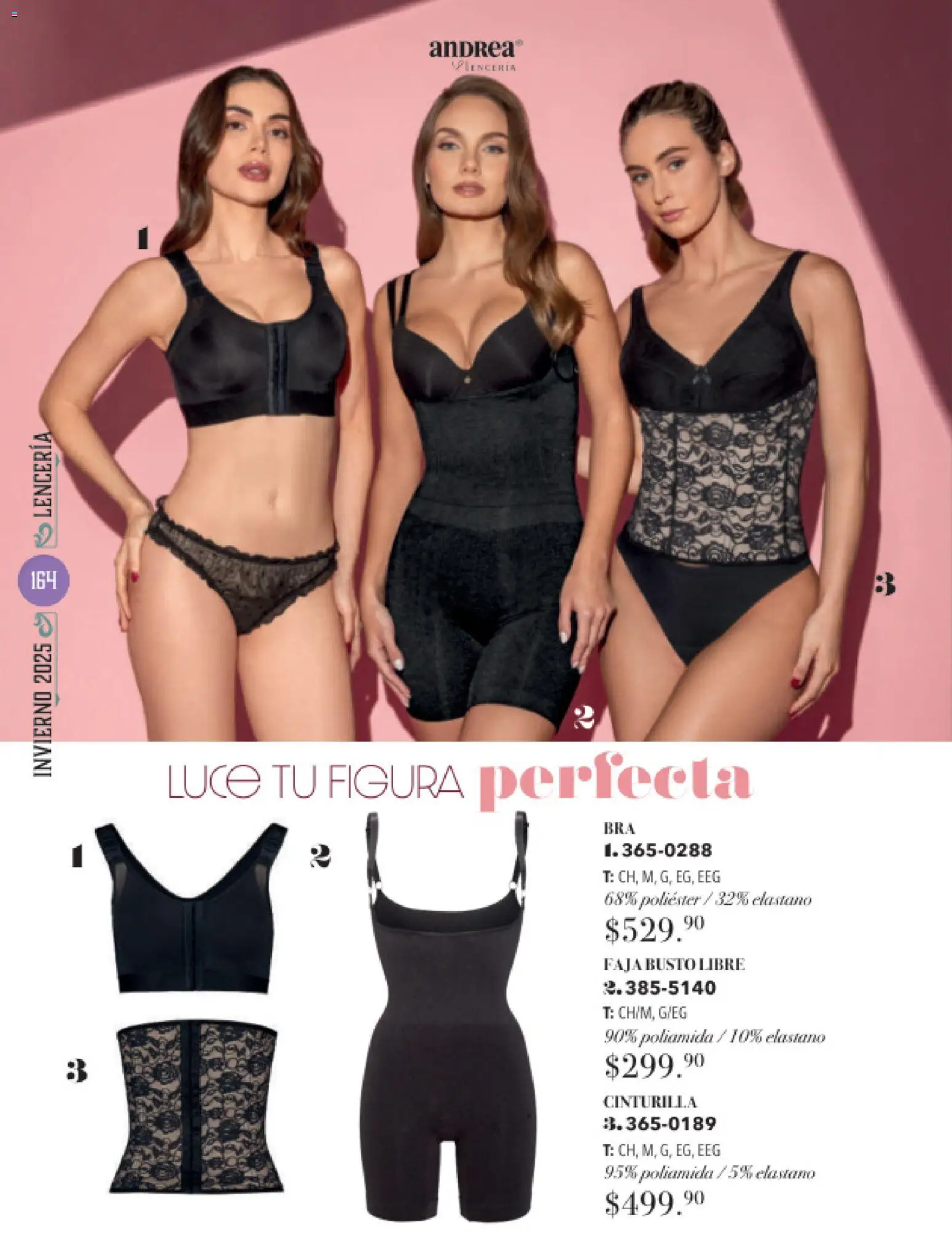 Nuevas ofertas de Andrea válidas en toda la República Mexicana desde el 26.11.2025. ¡Encuentra las mejores ofertas en Andrea catálogo Invierno! | Página: 164 | Productos: Lenceria, Faja
