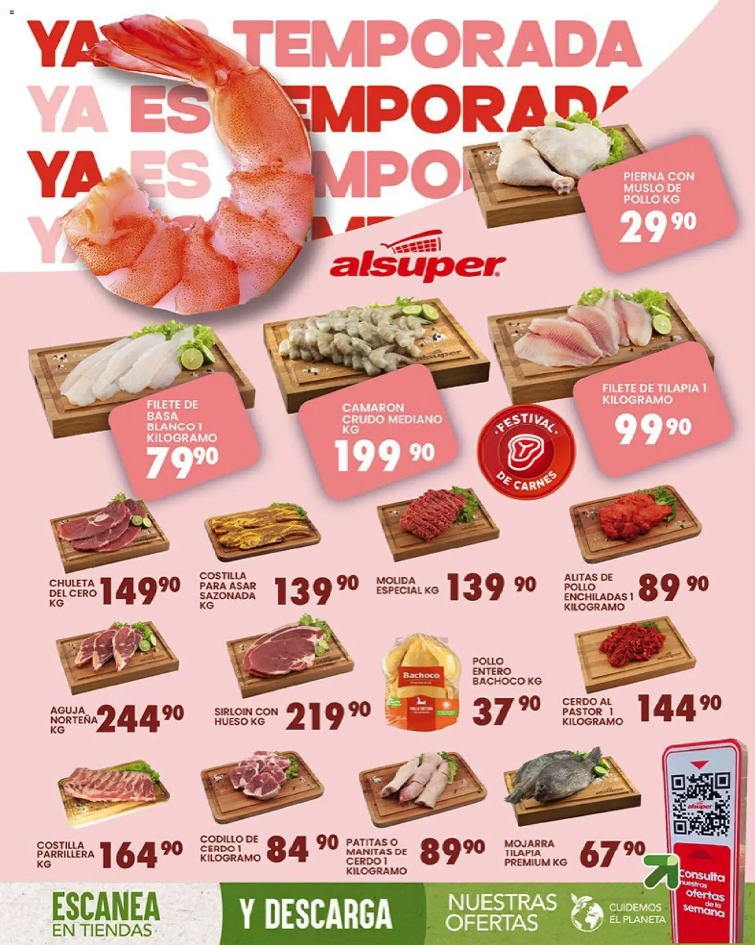 Nuevas ofertas de Alsuper válidas en toda la República Mexicana desde el 27.03.2026. ¡Encuentra las mejores ofertas en Alsuper folleto Calera! | Página: 8 | Productos: Pollo, Cerdo