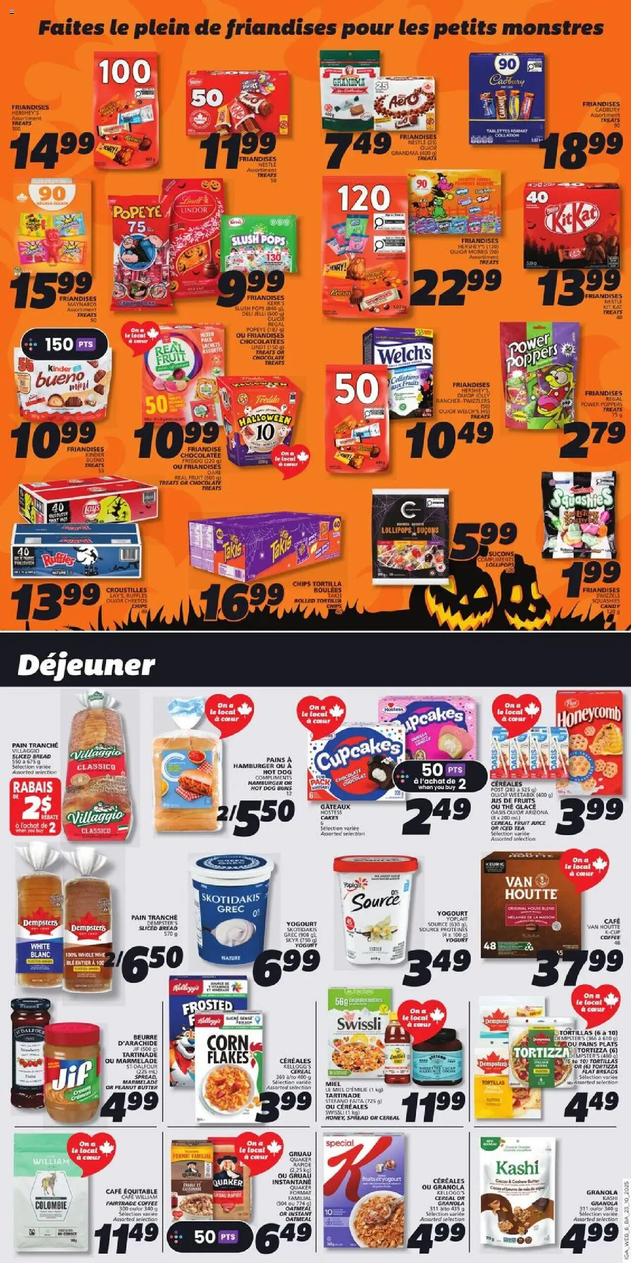 IGA flyer valid from 23.10.2025 | Page: 8 | Products: Butter, Coffee, Chocolate, Juice