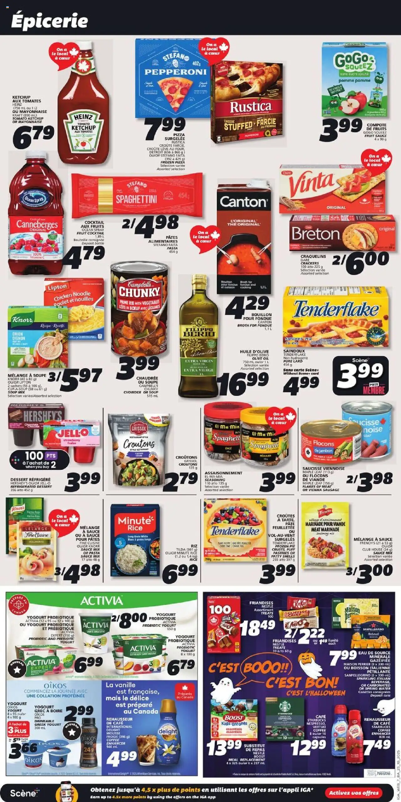 IGA flyer valid from 23.10.2025 | Page: 9 | Products: Rice, Pasta, Flakes, Coffee