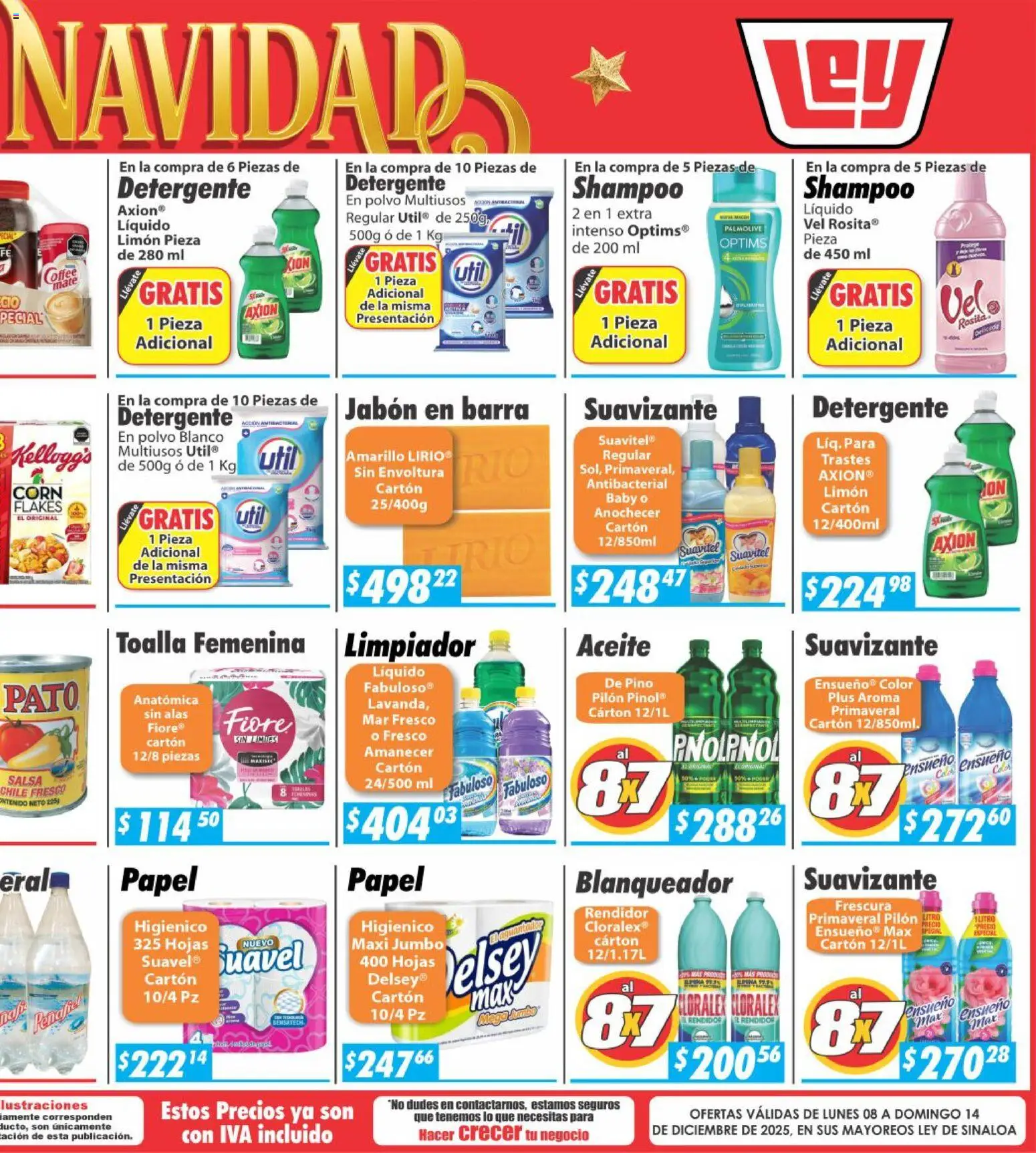 Nuevas ofertas de Casa Ley válidas en toda la República Mexicana desde el 08.12.2025. ¡Encuentra las mejores ofertas en Casa Ley folleto Sinaloa! | Página: 6 | Productos: Detergente, Aceite, Barra, Polvo