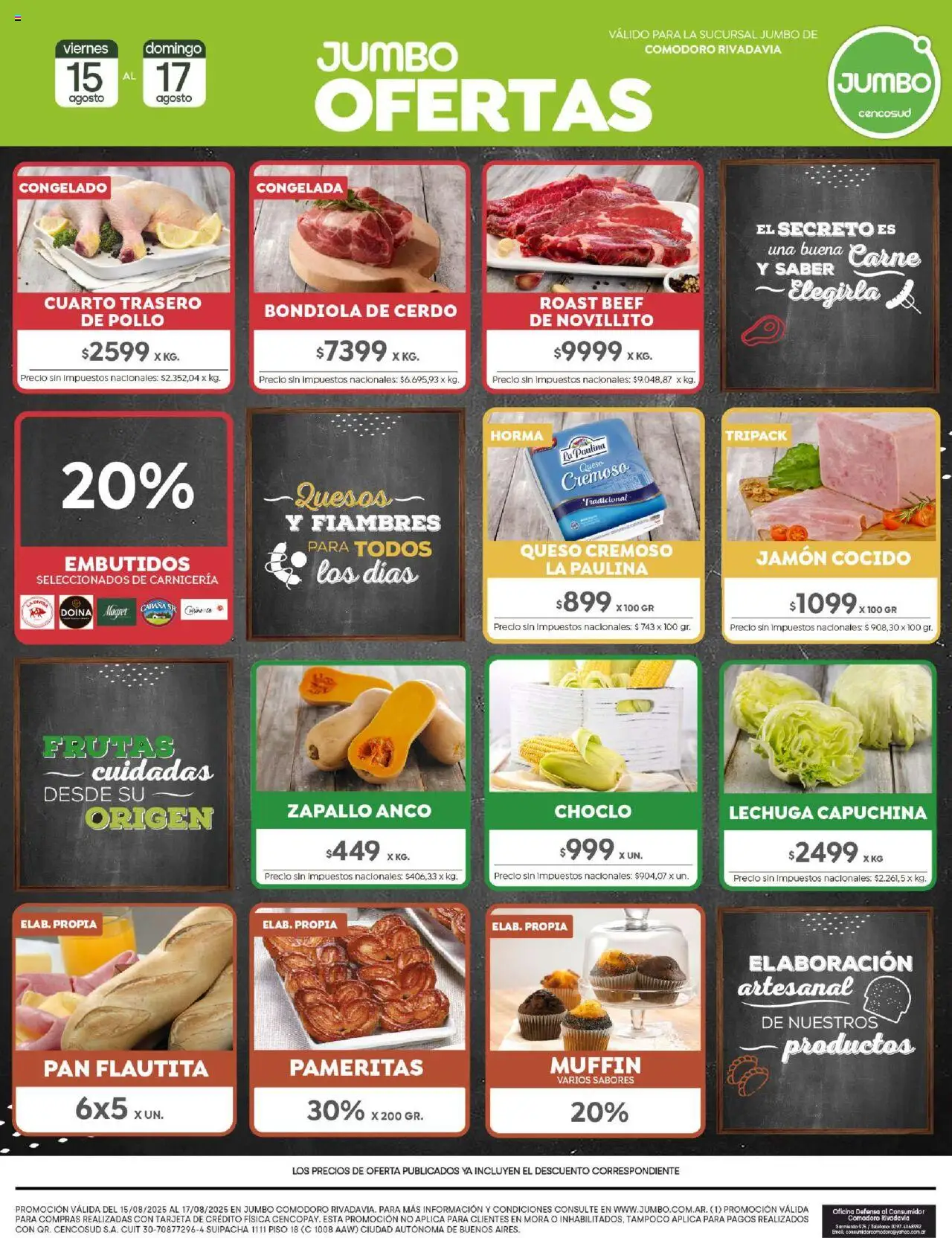 Jumbo - Ofertas | Comodoro │ válido desde el 15.08.2025 | Página: 7 | Productos: Choclo, Zapallo, Jamón cocido, Lechuga