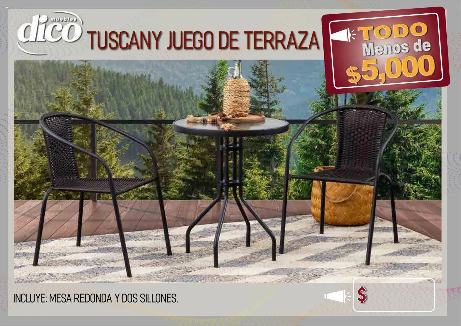 Nuevas ofertas de Muebles Dico válidas en toda la República Mexicana desde el 09.04.2026. ¡Encuentra las mejores ofertas en Muebles Dico catálogo Todo menos de 5000 Pacifico! | Página: 70 | Productos: Juego, Mesa