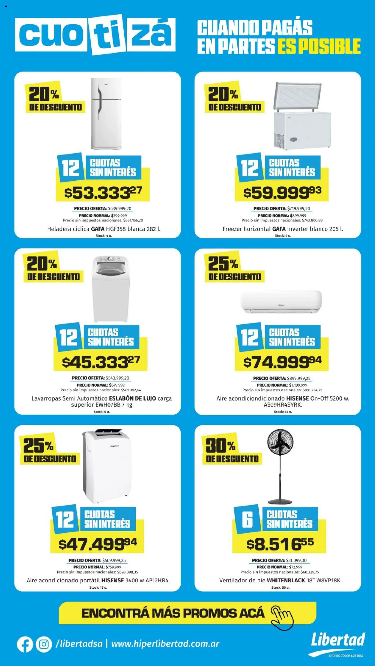 Hipermercado Libertad - Cutizá Septiembre │ válido desde el 25.11.2025 | Página: 3 | Productos: Aire acondicionado, Ventilador, Lavarropas, Heladera