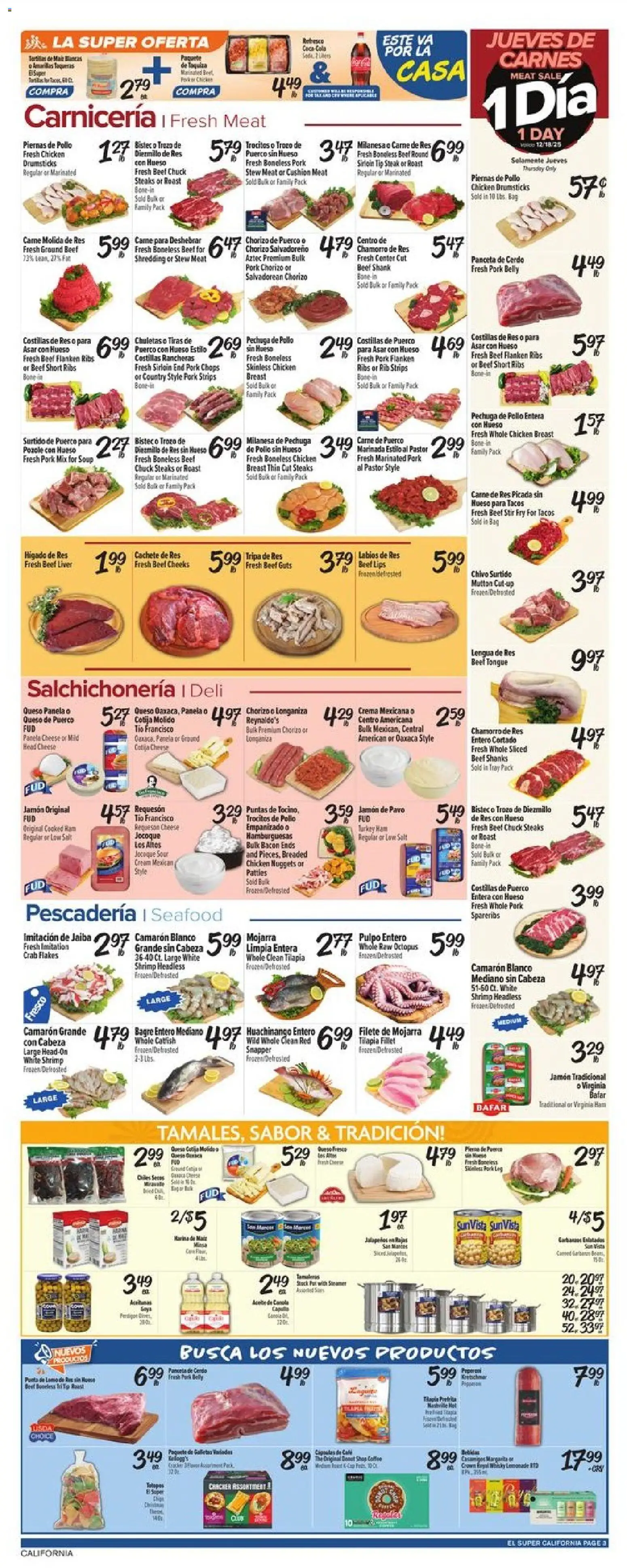 El Super Weekly Ad - CA - valid from 17.12.2025 | Page: 3 | Products: Cheese, Cream, Seafood, Bag