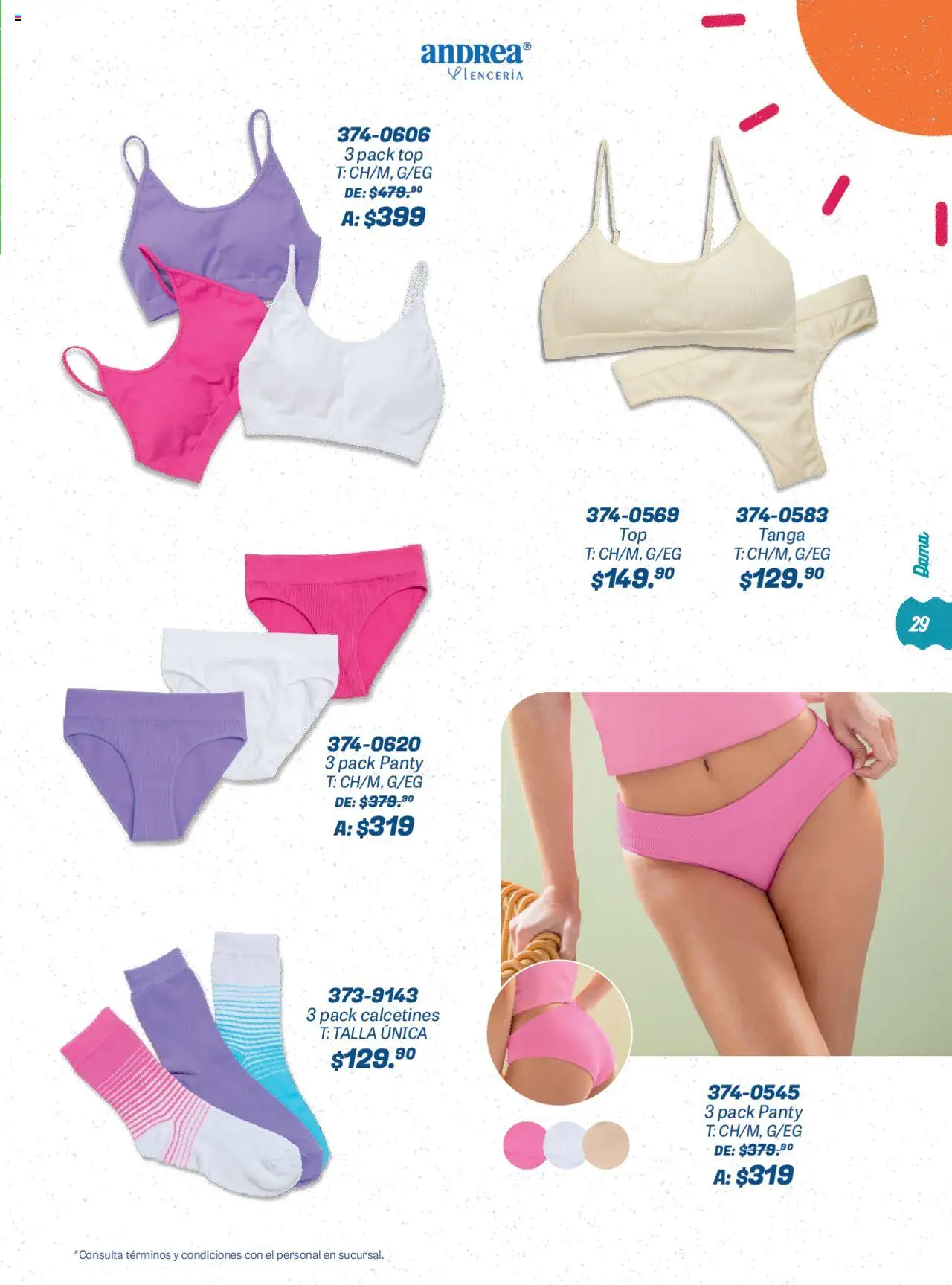 Nuevas ofertas de Andrea válidas en toda la República Mexicana desde el 22.06.2025. ¡Encuentra las mejores ofertas en Andrea catálogo Summer Time! | Página: 29 | Productos: Top, Lenceria