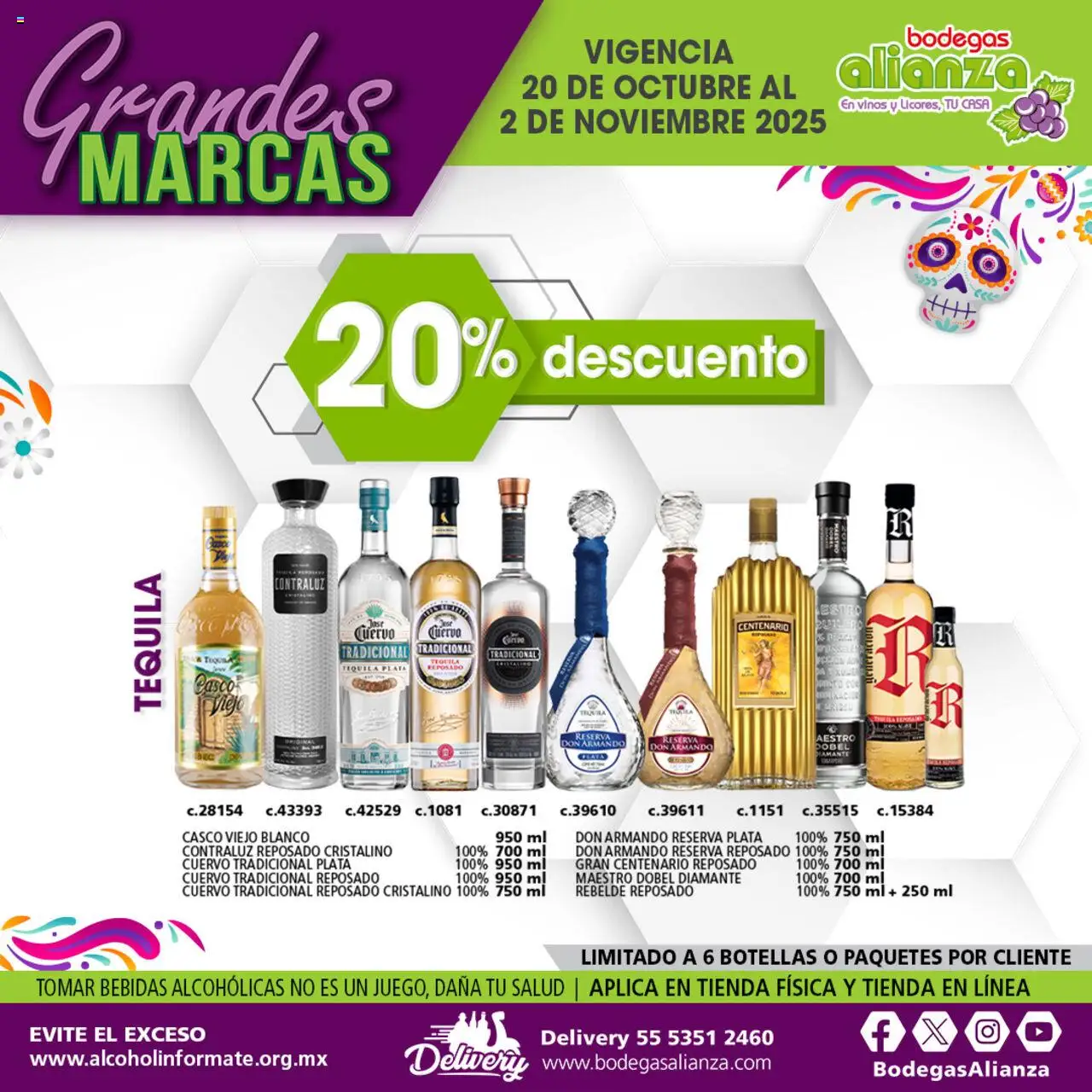 Nuevas ofertas de Bodegas Alianza válidas en toda la República Mexicana desde el 20.10.2025. ¡Encuentra las mejores ofertas en Bodegas Alianza catálogo Las ofertas de la semana! | Página: 12 | Productos: Tequila
