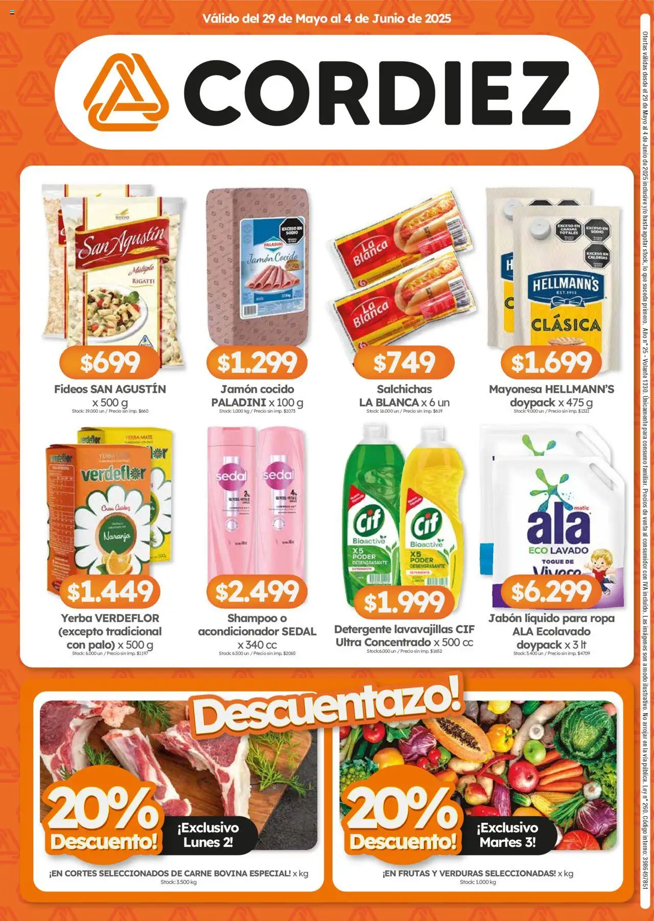 Cordiez ofertas │ válido desde el 29.05.2025 | Página: 8 | Productos: Jabón líquido, Jabón, Limón, Fideos