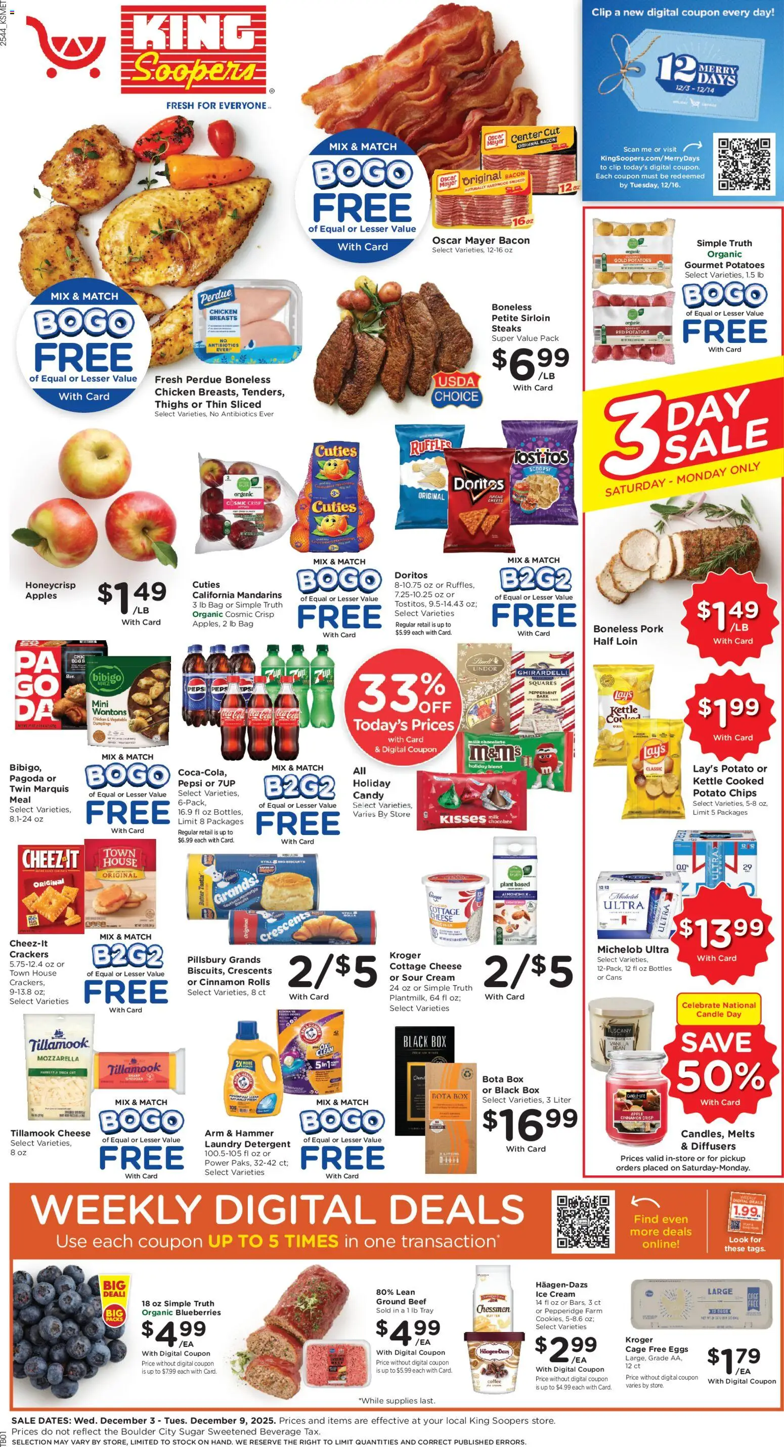King Soopers Weekly Ad - valid from 03.12.2025 | Page: 1 | Products: Peppermint, Chips, Cream, Cottage cheese
