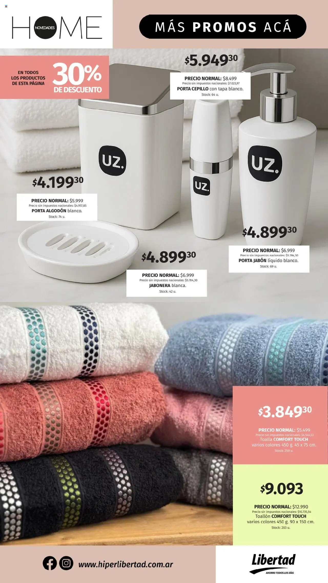 Hipermercado Libertad - Novedades Home │ válido desde el 22.08.2025 | Página: 6 | Productos: Algodón, Jabonera, Jabón líquido, Jabón