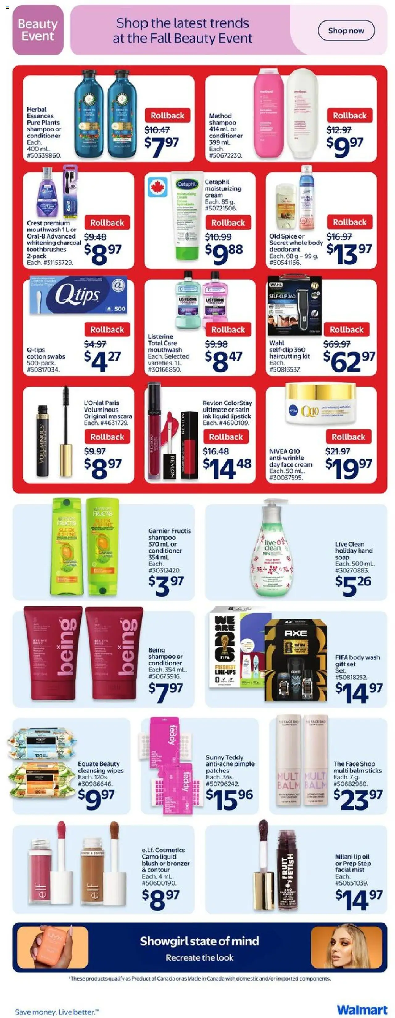 Walmart flyer valid from 25.09.2025 | Page: 24 | Products: Cream, Blush, Lipstick, Soap