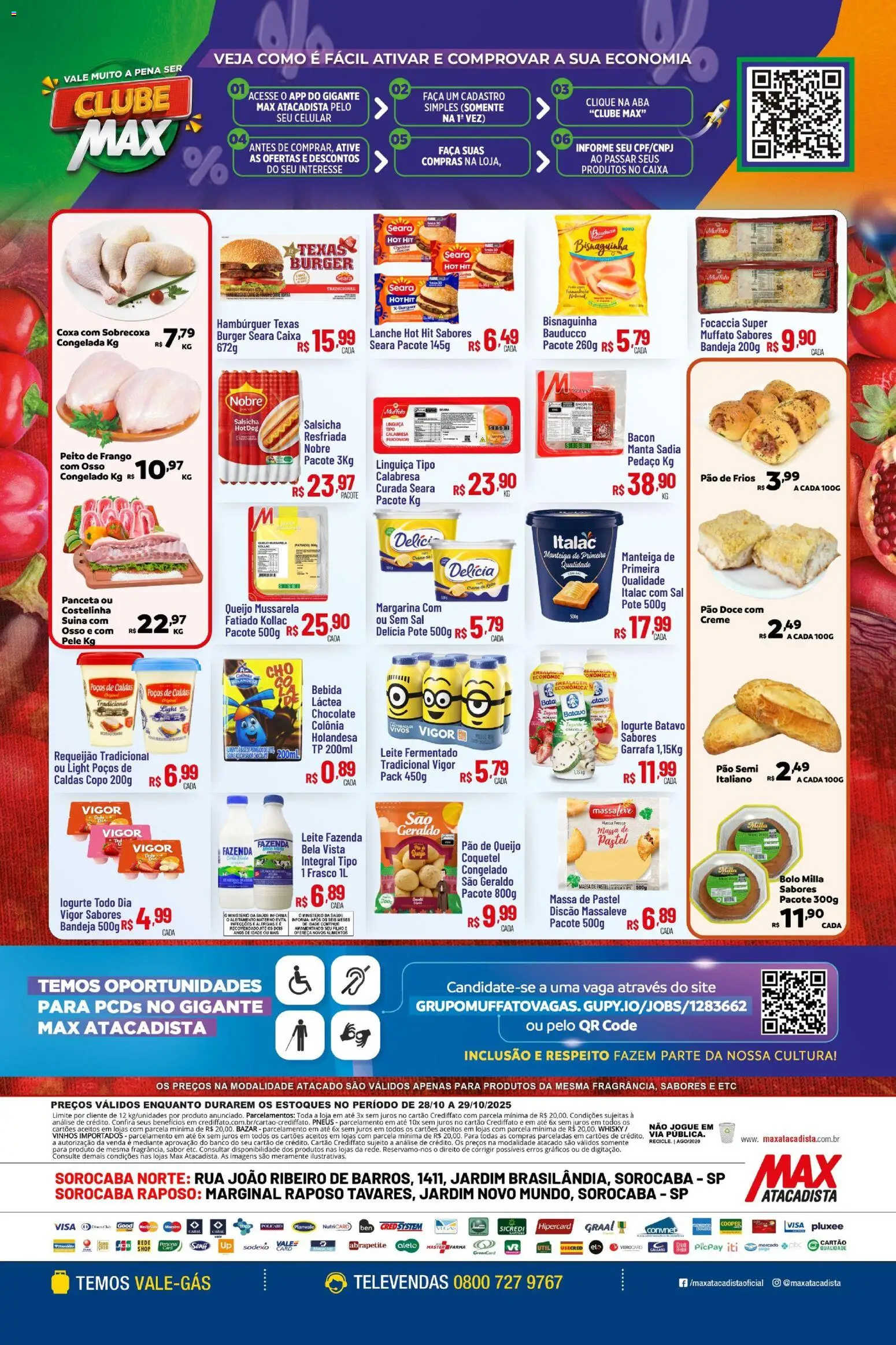 Max Atacadista Folheto - válido de 28.10.2025 | Página: 2 | Produtos: Pão, Bandeja, Requeijão, Pão de queijo