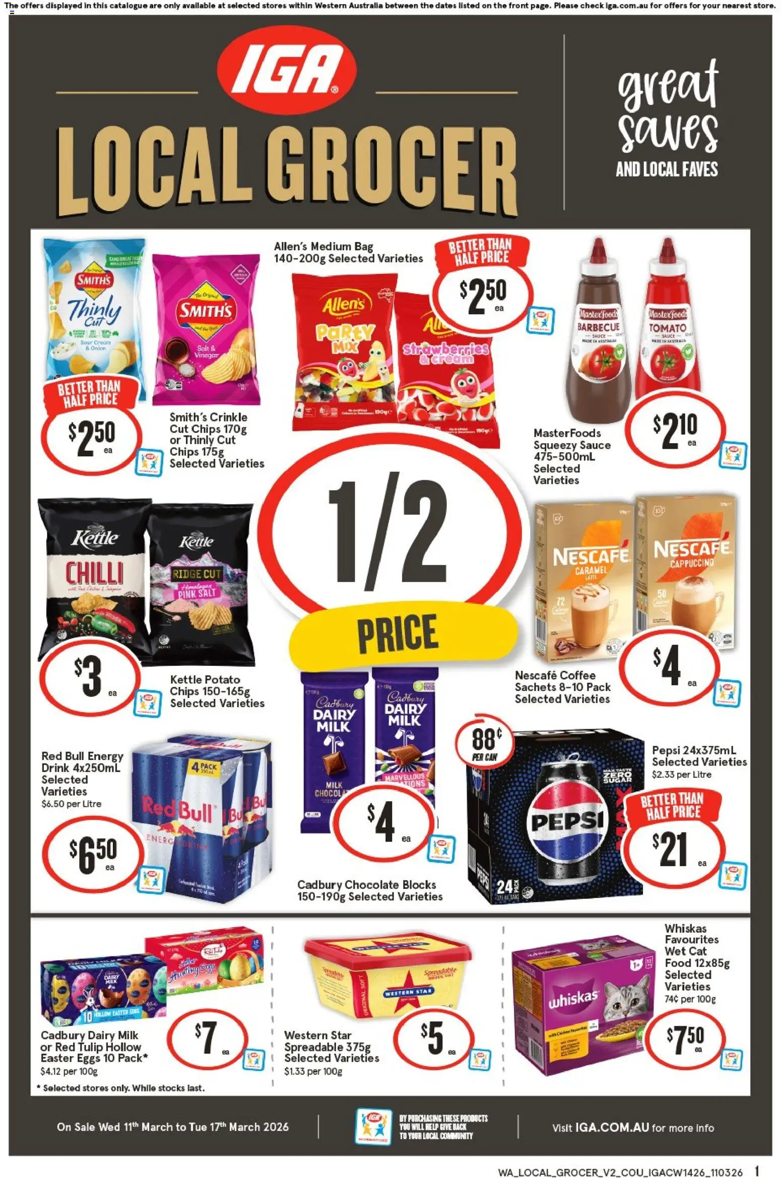 IGA catalogue - valid from 11.03.2026 | Page: 1 | Products: Eggs, Coffee, Chocolate, Kettle