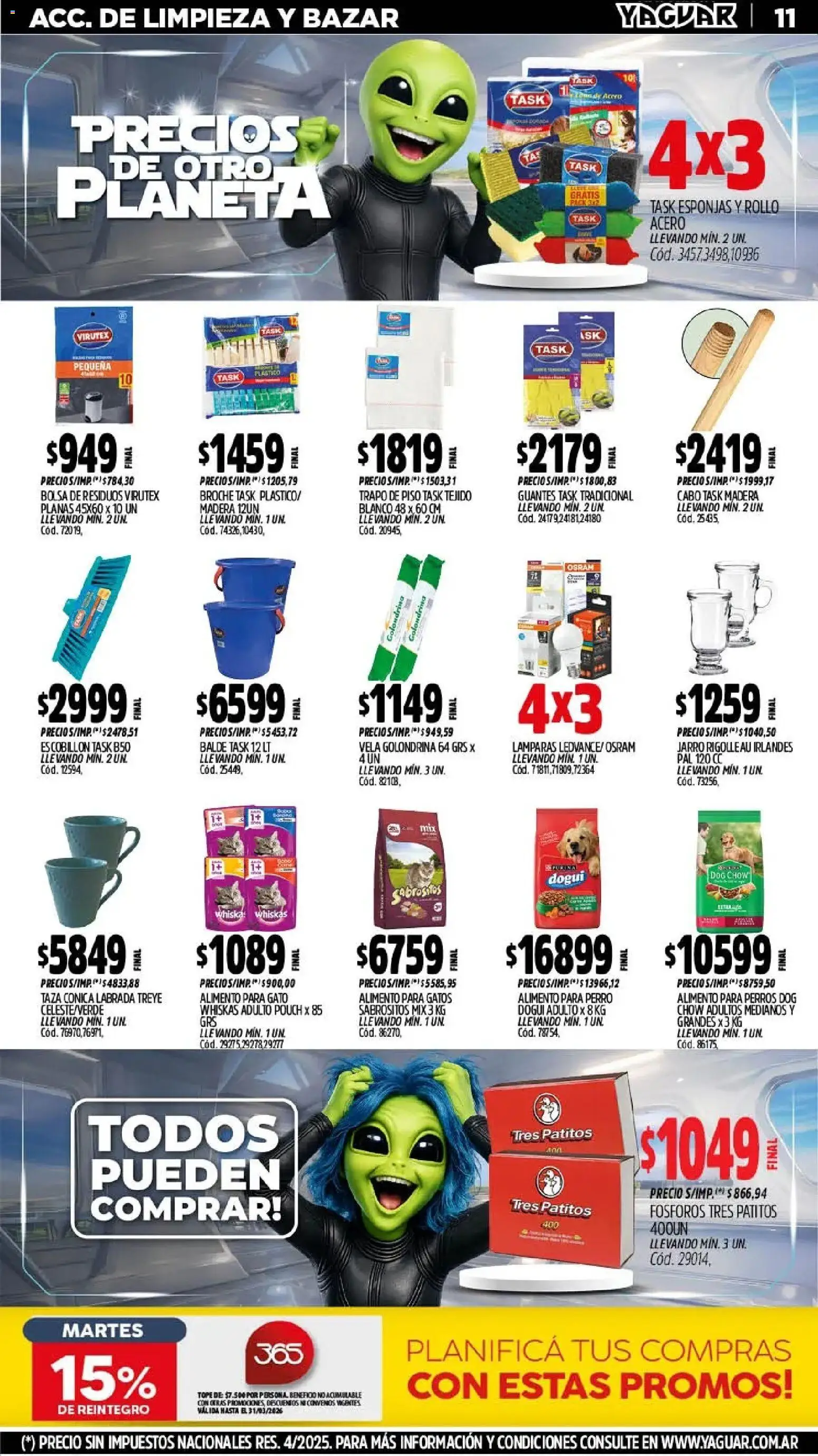 Yaguar - Oferta Semanal Salta │ válido desde el 02.03.2026 | Página: 11 | Productos: Bolsa, Taza, Escobillon, Guantes
