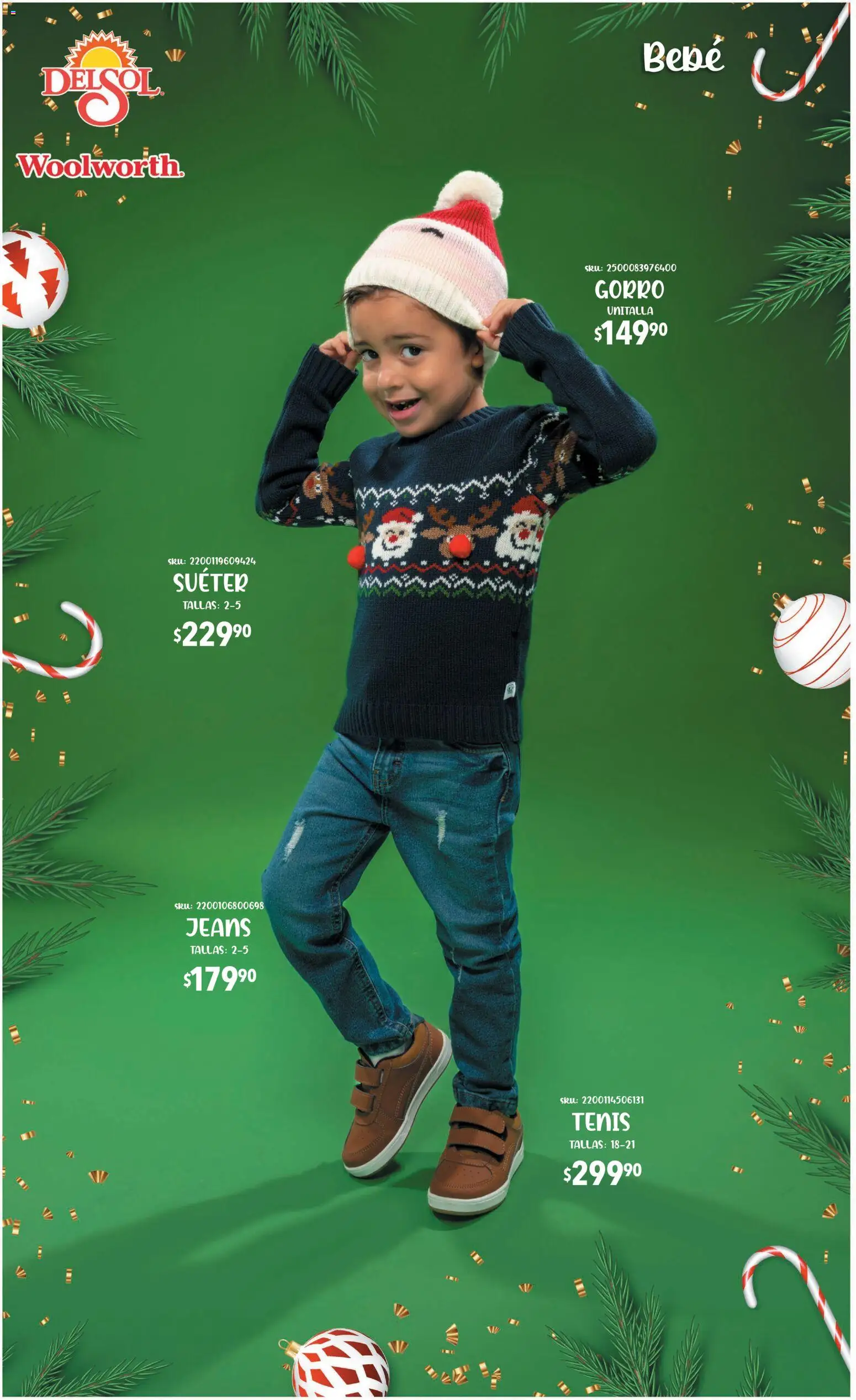 Nuevas ofertas de Del Sol y Woolworth válidas en toda la República Mexicana desde el 06.11.2025. ¡Encuentra las mejores ofertas en Del Sol y Woolworth catálogo Regalos 2025! | Página: 55 | Productos: Suéter, Tenis