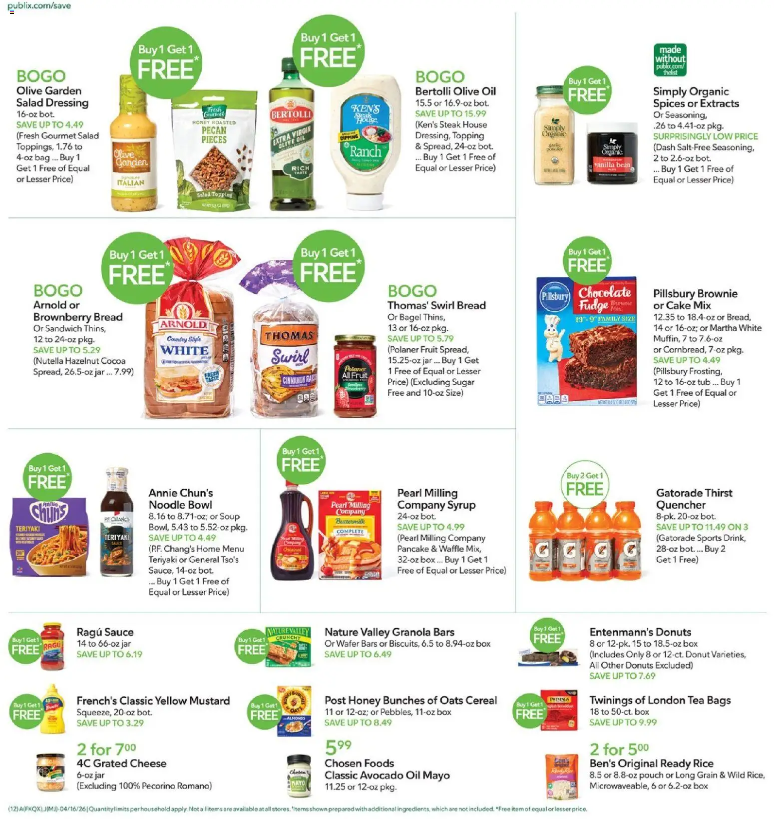 Publix Weekly Ad - valid from 15.04.2026 | Page: 12 | Products: Oil, Bread, Chocolate, Salad
