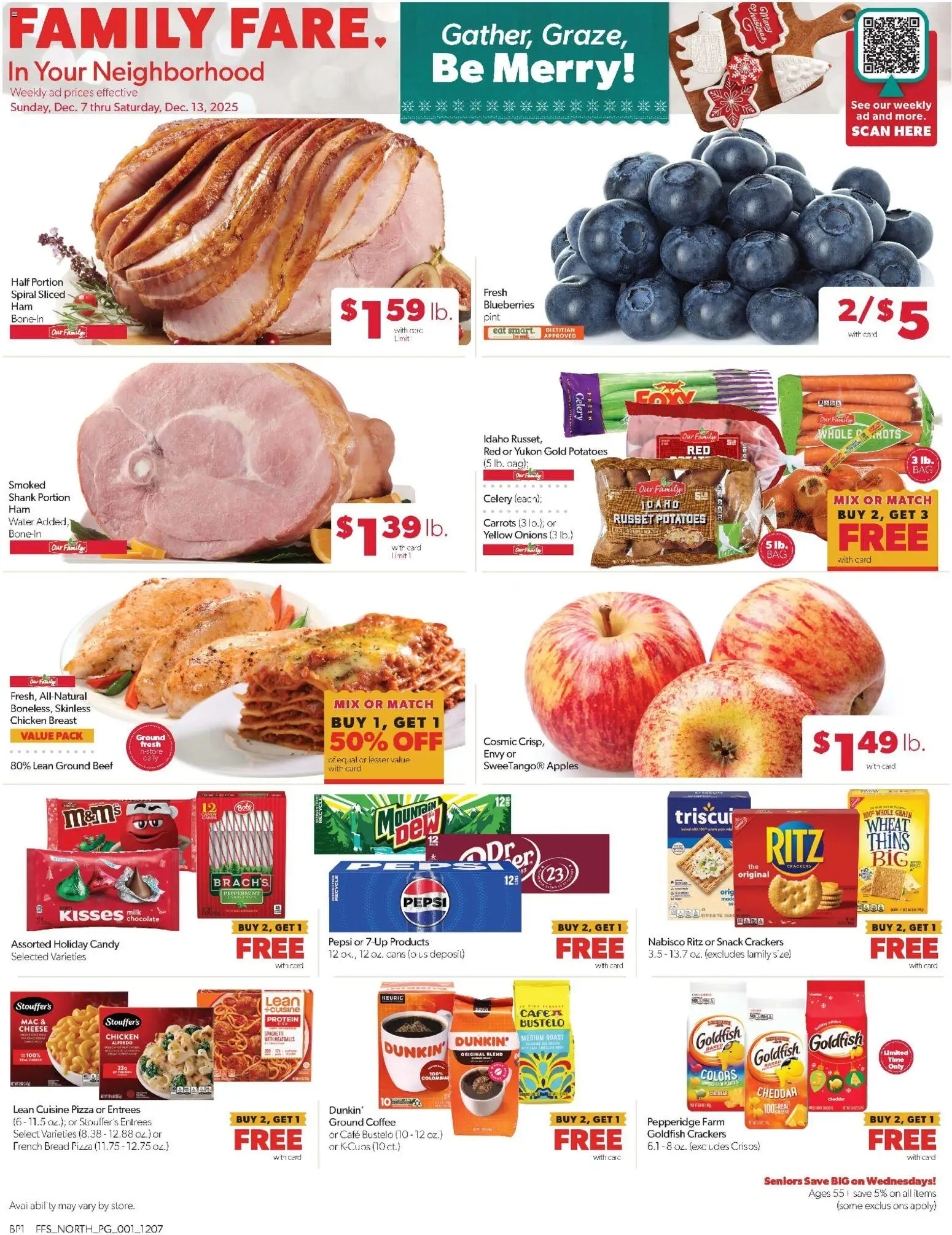 Family Fare Weekly Ad - MI - valid from 07.12.2025 | Page: 1 | Products: Peppermint, Bread, Pizza, Beef