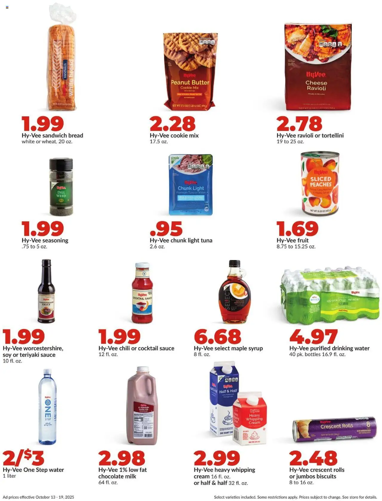 HyVee Weekly Ad - valid from 13.10.2025 | Page: 17 | Products: Peaches, Bread, Chocolate, Cream
