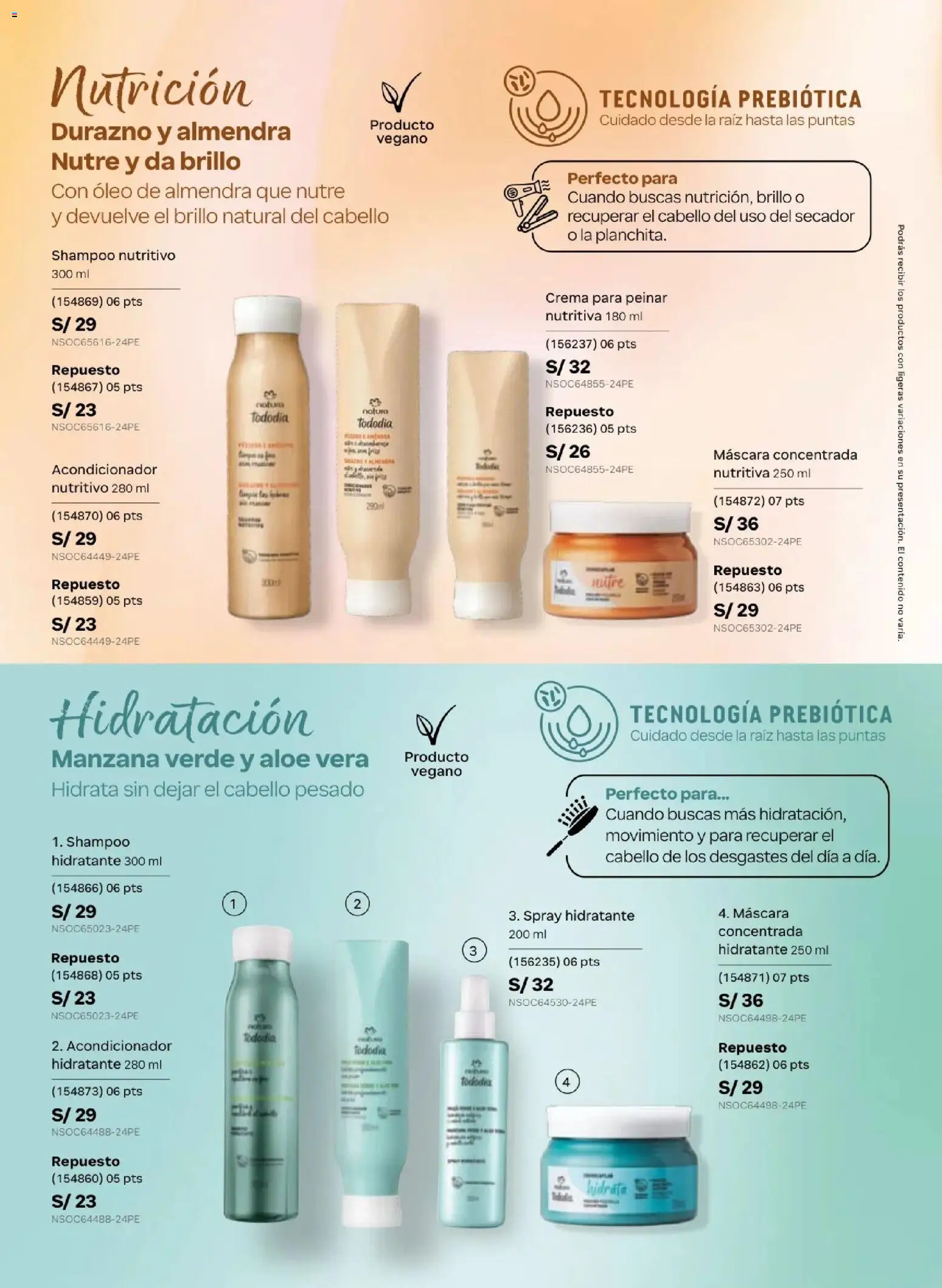 Catálogo Natura válido desde 31.03.2026 | Página: 124 | Productos: Máscara, Shampoo, Acondicionador, Crema