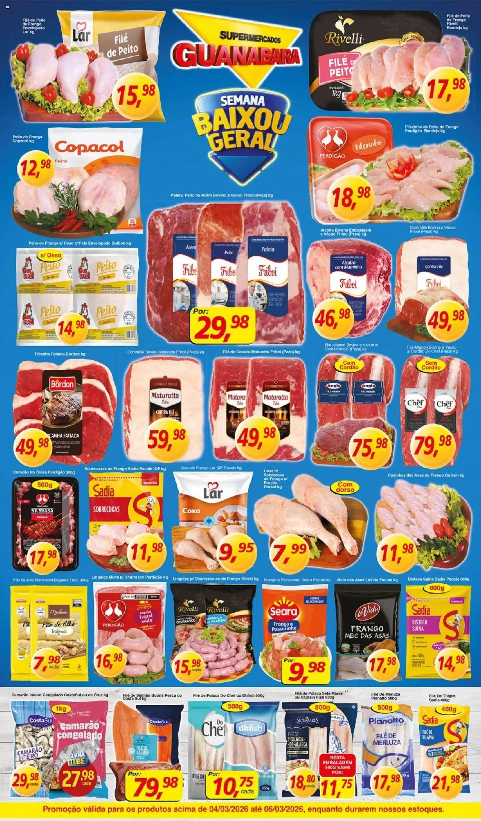 Supermercados Guanabara Folheto - válido de 04.03.2026 | Página: 5 | Produtos: Alho, Salmão, Pao de alho, Maminha