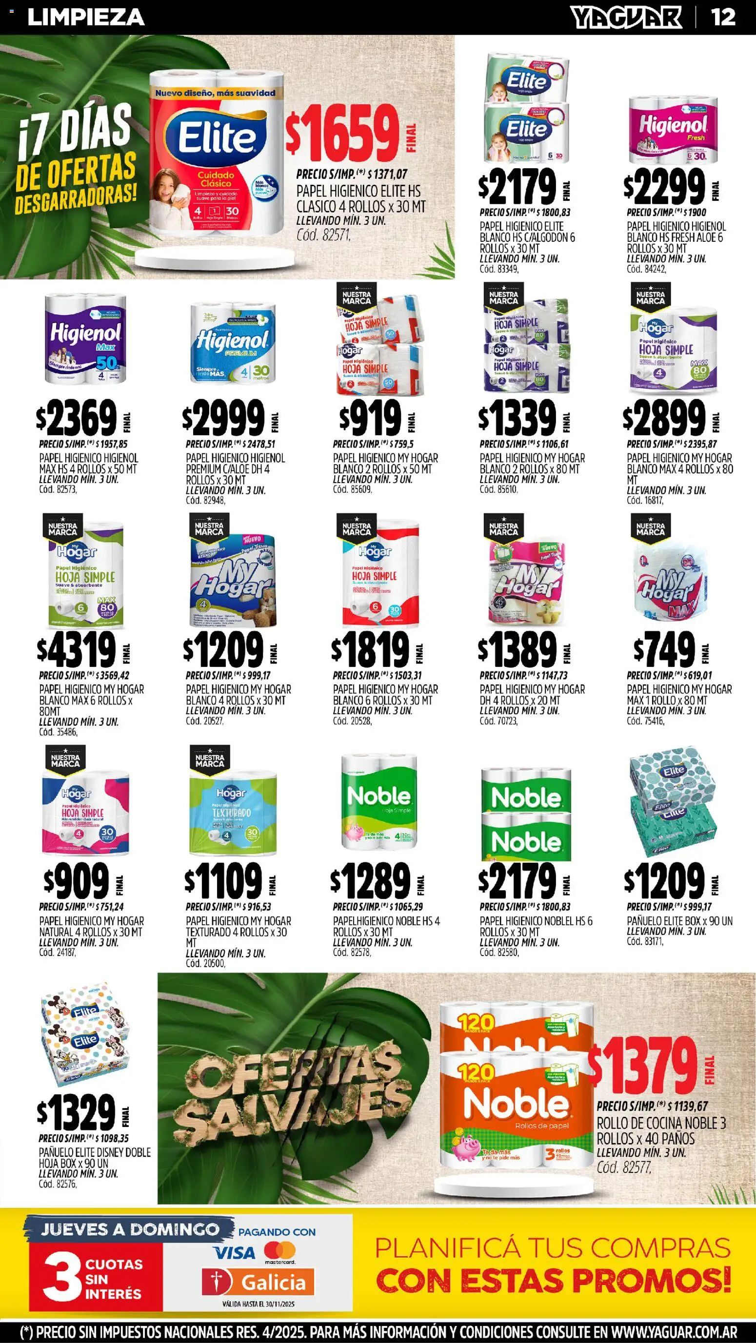Yaguar - Maschwitz │ válido desde el 03.11.2025 | Página: 14 | Productos: Papel higiénico, Pañuelo, Cocina, Té